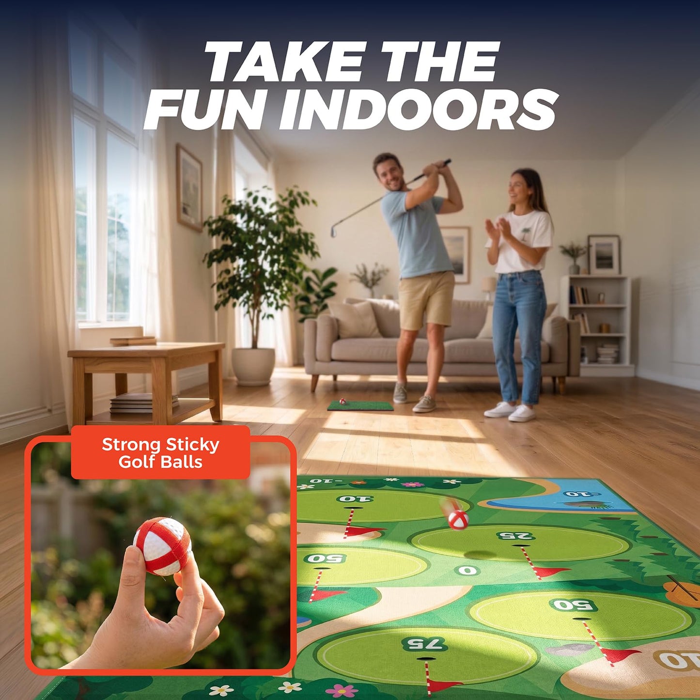 TOY Life Sticky Walls Golf Chipping Game Set with Club