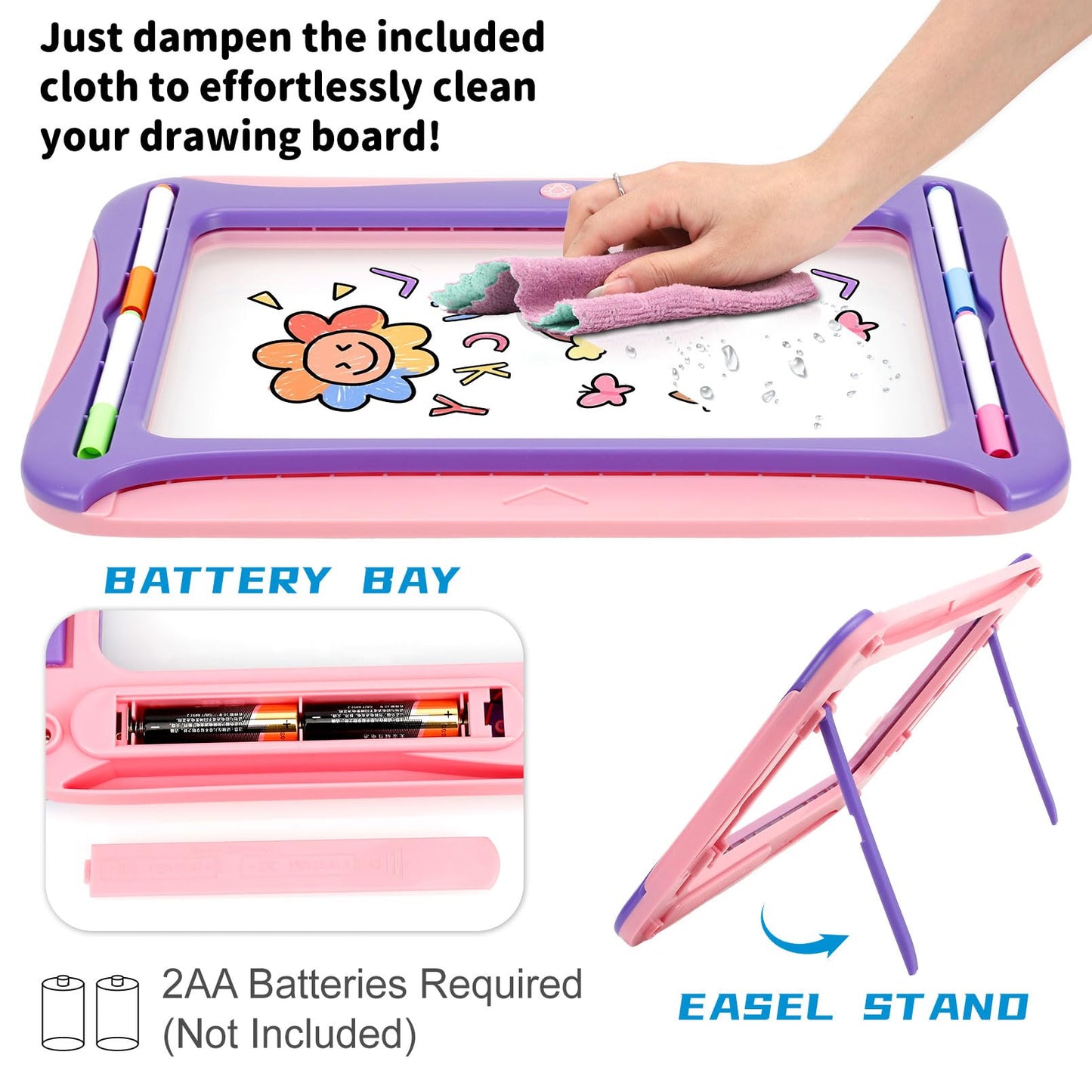 LED Drawing Board for Kids, Light Up Tracing Pad Toy Pink