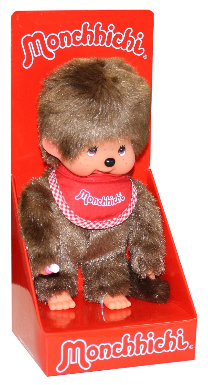 Monchhichi Boy with Red Bib - Stuffed Animal by Schylling (255010)