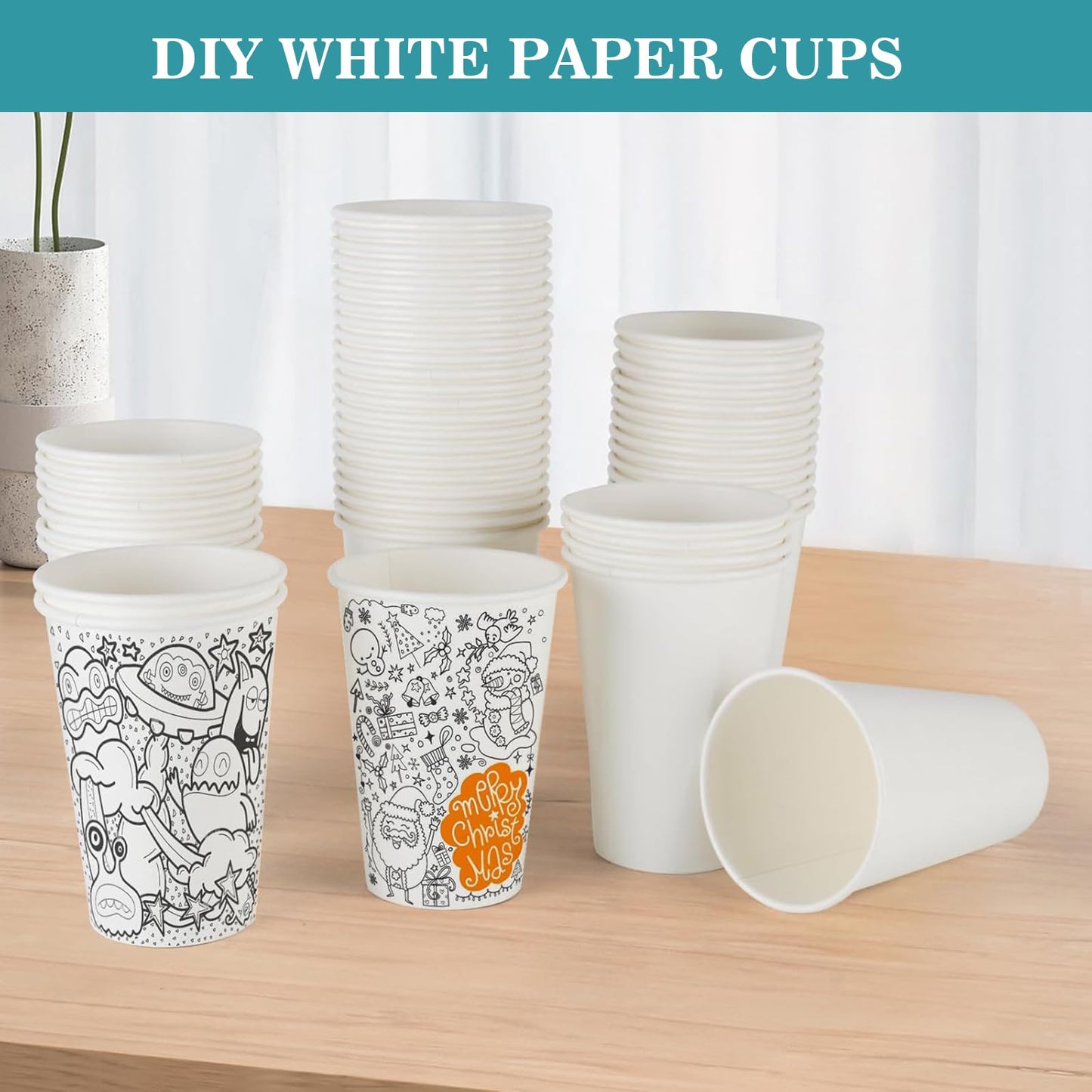 vivigu Coffee Cups - 1000 Pack Paper Cups 10 oz, Disposable Paper Coffee Cup for Hot and Cold Drink, White Paper Coffe Cup, Hot Cups Bulk for Office, Party, Home, Travel, Cafes, Bathroom