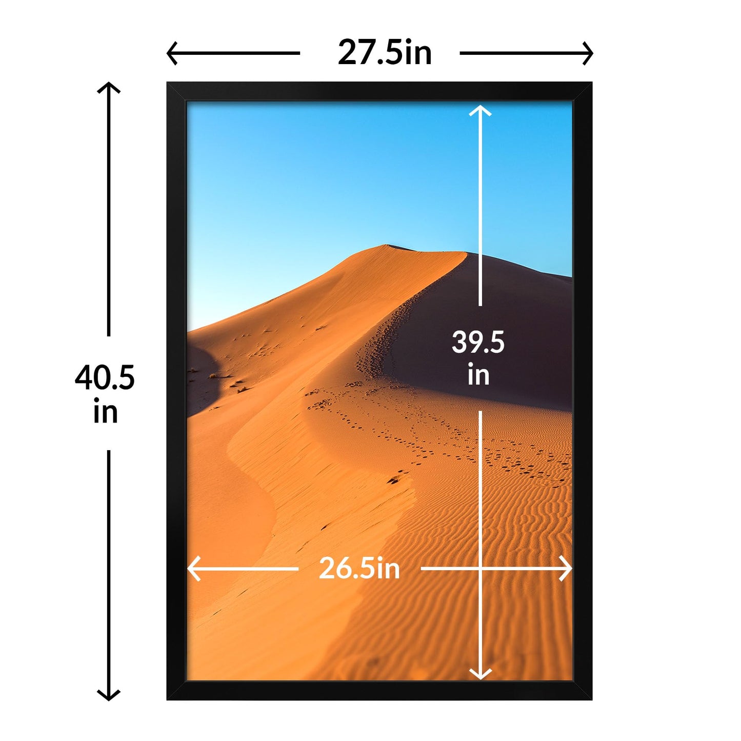 LaVie Home 27x40 Picture Frame 2 pack, Display Pictures 27 x 40 Poster Frame, 27x40 Black Photo Frame with HD Plexiglass, Display Frame for Vertical or Horizontal, Classic Collection