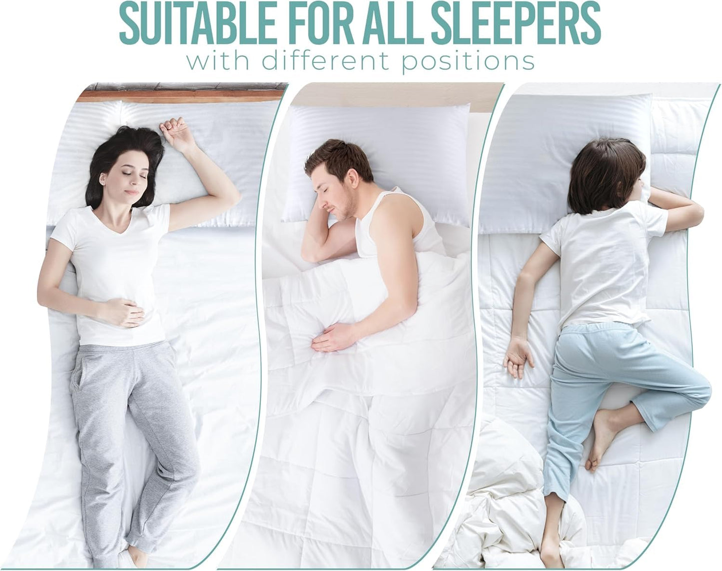 Utopia Bedding Bed Pillows Queen Size Set of 4 (White), Premium Soft Hotel Pillows, Original Down Alternative Filling, Pillow for Sleeping, Cooling Pillow for Back, Stomach and Side Sleeper