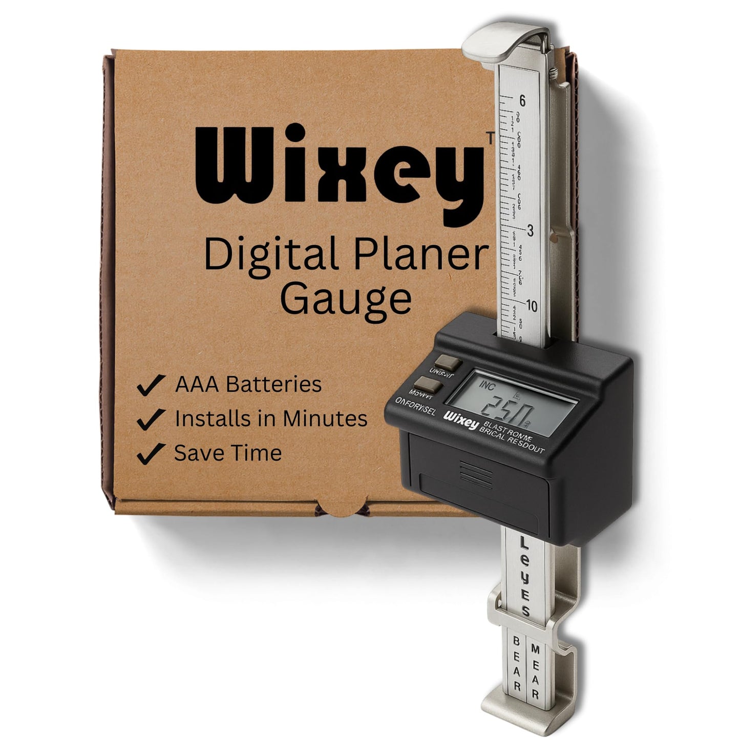 Wixey Digital Planer Gauge – Electronic Digital Readout & Thickness Measuring Tool – Accurate Calibration & Digital Dimensions – Perfect Portable Planer Accessory for Woodworking Upgrade
