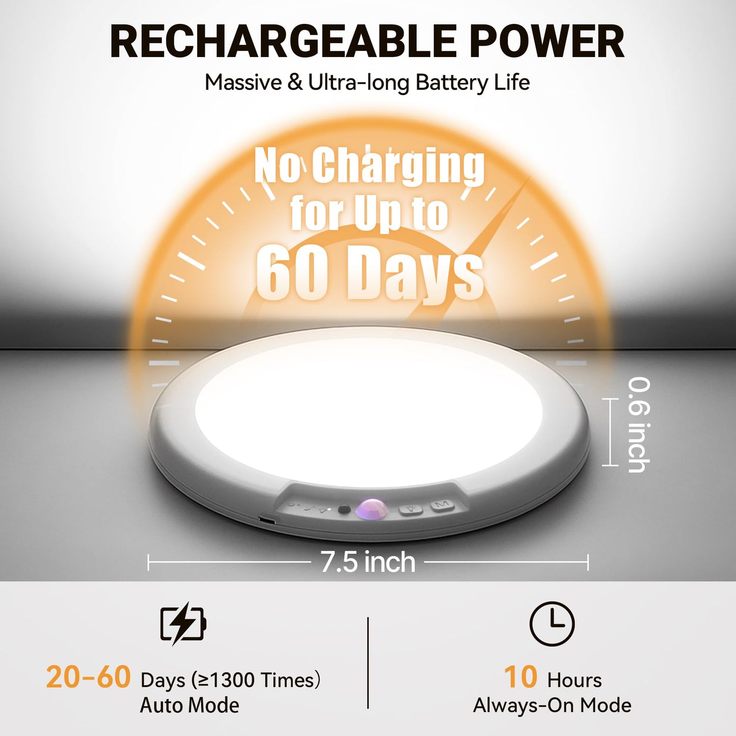Rechargeable Ceiling Light No Wiring - Battery Operated Led Lights for Bedroom with Remote, Motion Sensor Night Light Indoor Hallway, Living Room, Bathroom, Home & Kitchen Decor Lighting (4)