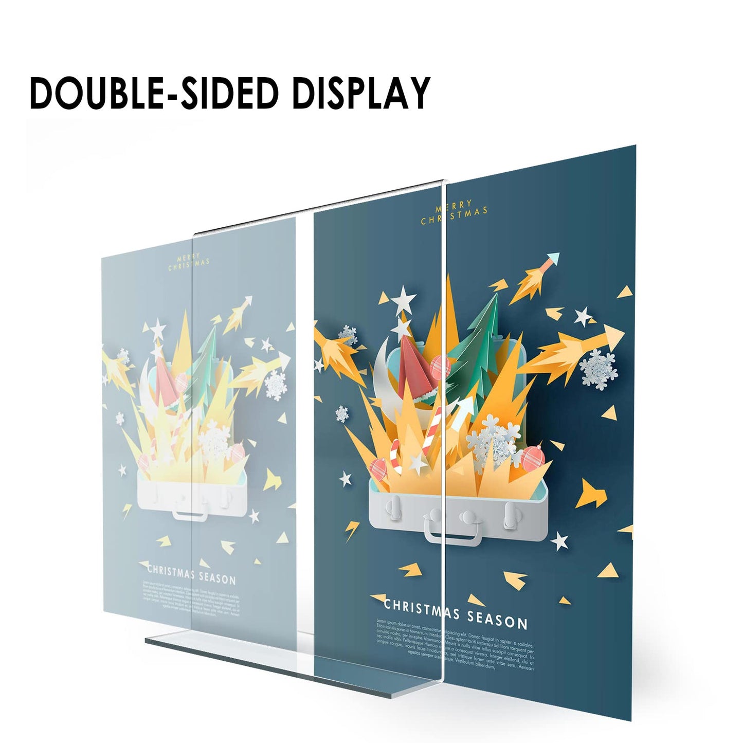 Relx Acrylic Sign Holder 8.5 x 11, Plastic Frame Flyer Holder, Double Frames Clear Acrylic Display Stand for Store, Restaurant (10 pack)