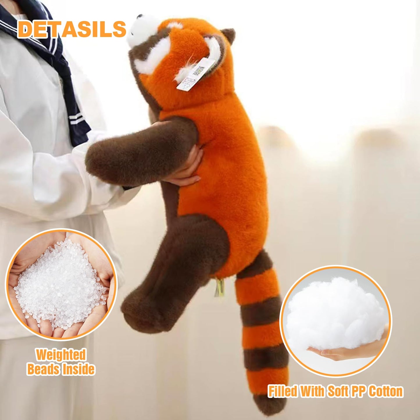 Ditucu Red Panda Stuffed Animal Realistic Plush Toys Cute Soft Hugging Plushies Gifts for Kids 16 inch