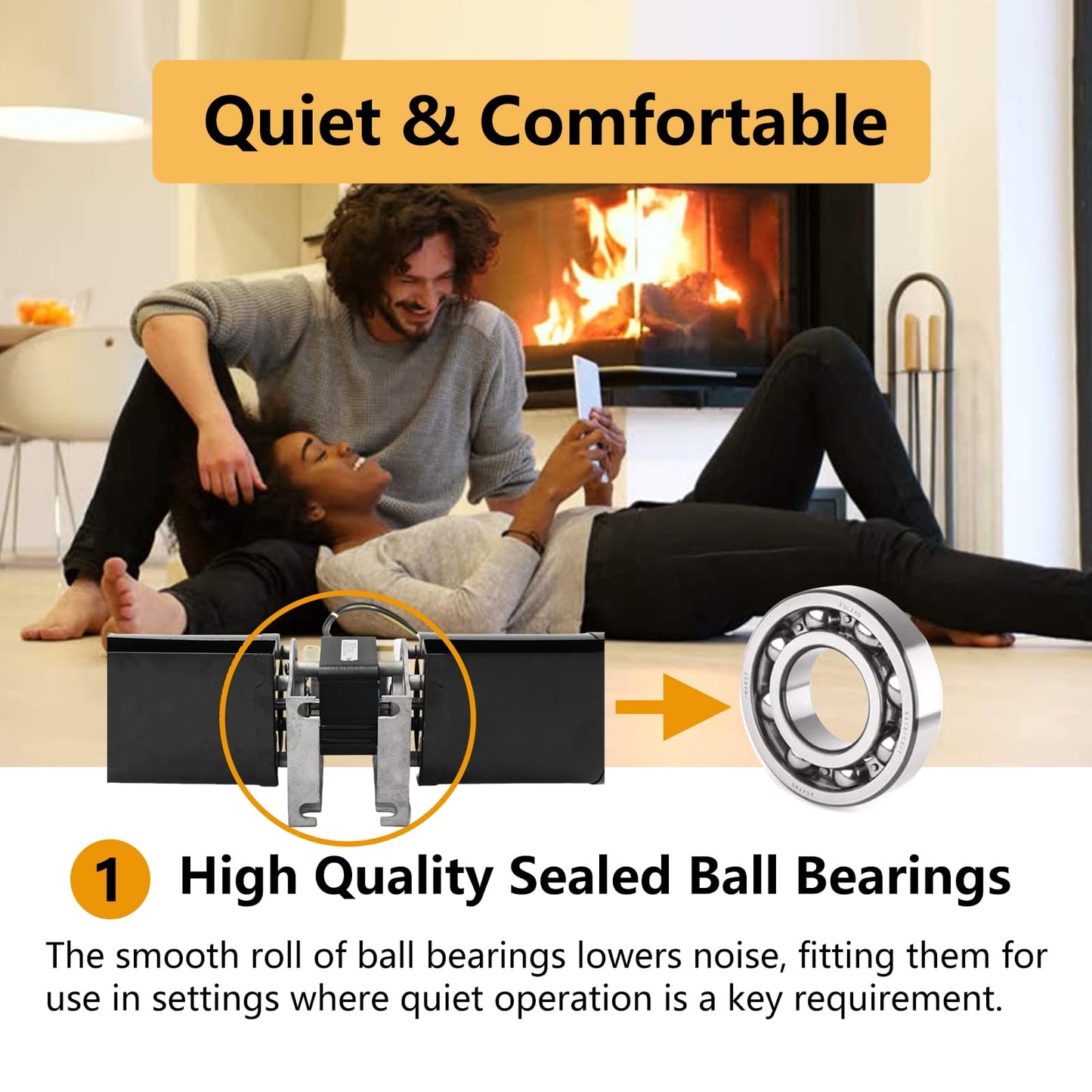 Hongso Pre-Wired GFK-160 GFK-160A BM-1288 Fireplace Blower Fan Kit for Heat N Glo 6000CLX, Quadra Fire 7100, Heatilator, GTI, Fasco, Hearth and Home, Royal, Jakel, Nordica, Regency Wood Stove Insert