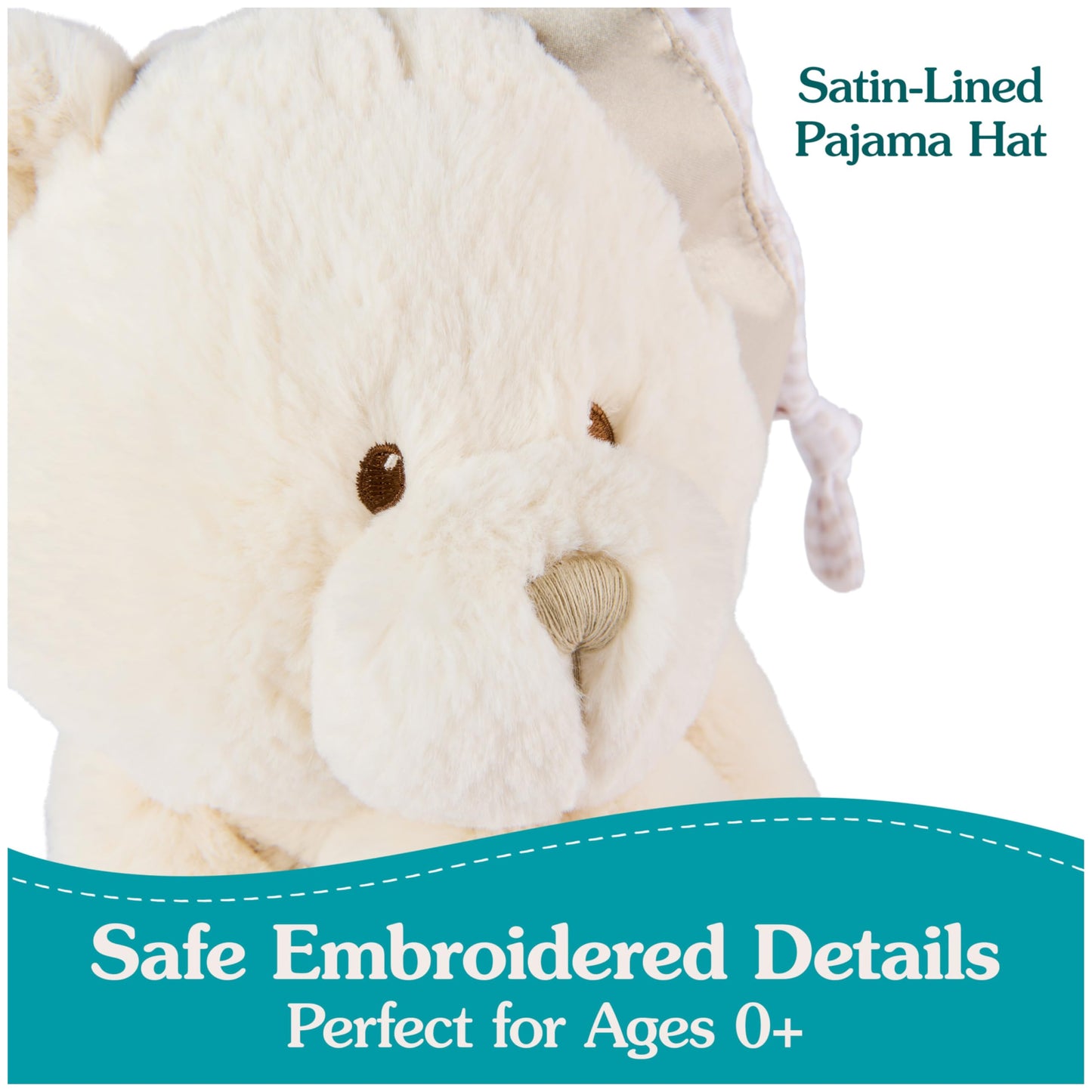 GUND Animated Goodnight Prayer Bear, Spiritual Plush Teddy Bear, Sensory Toy Stuffed Animal for Ages 0 and Up, Cream, 11"