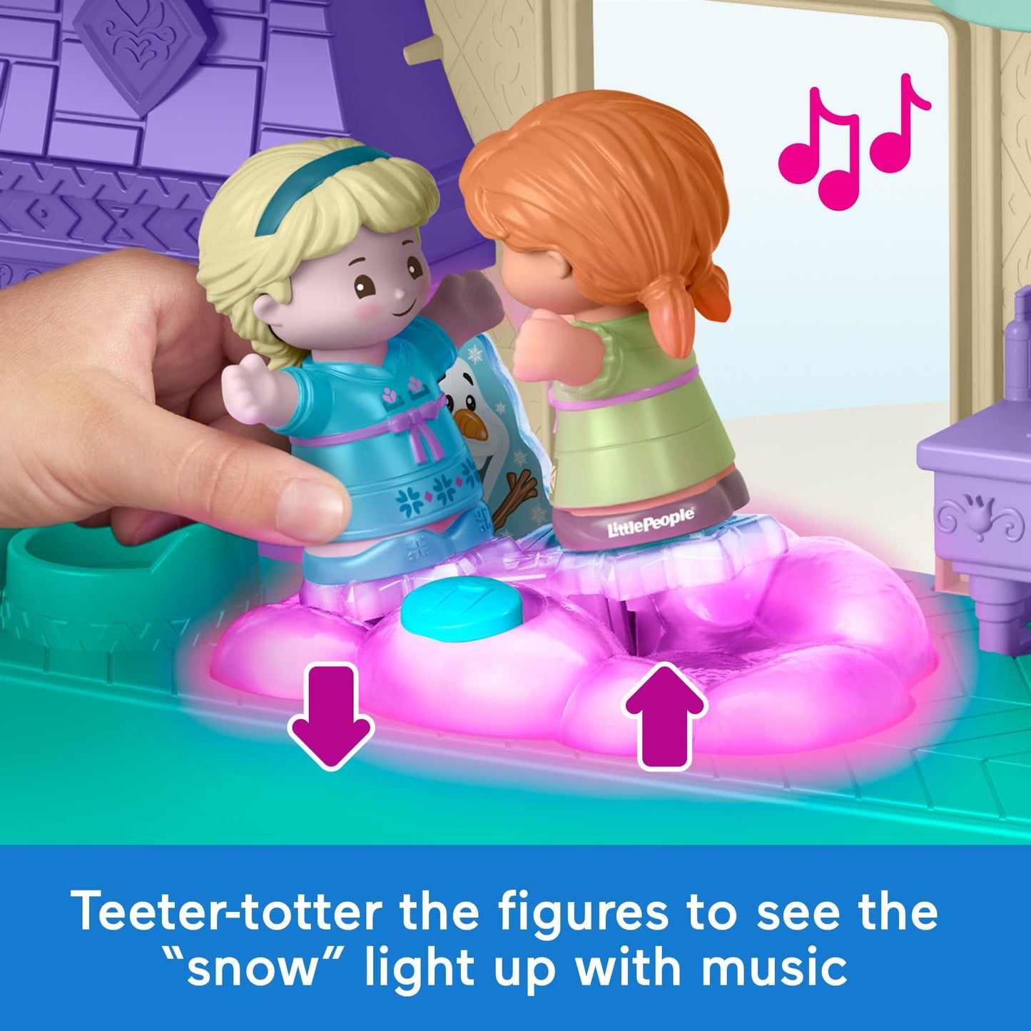Fisher-Price Disney Frozen Arendelle Castle Playset with Lights & Sounds by Fisher-Price Little People, 2 character figures, toddler toys