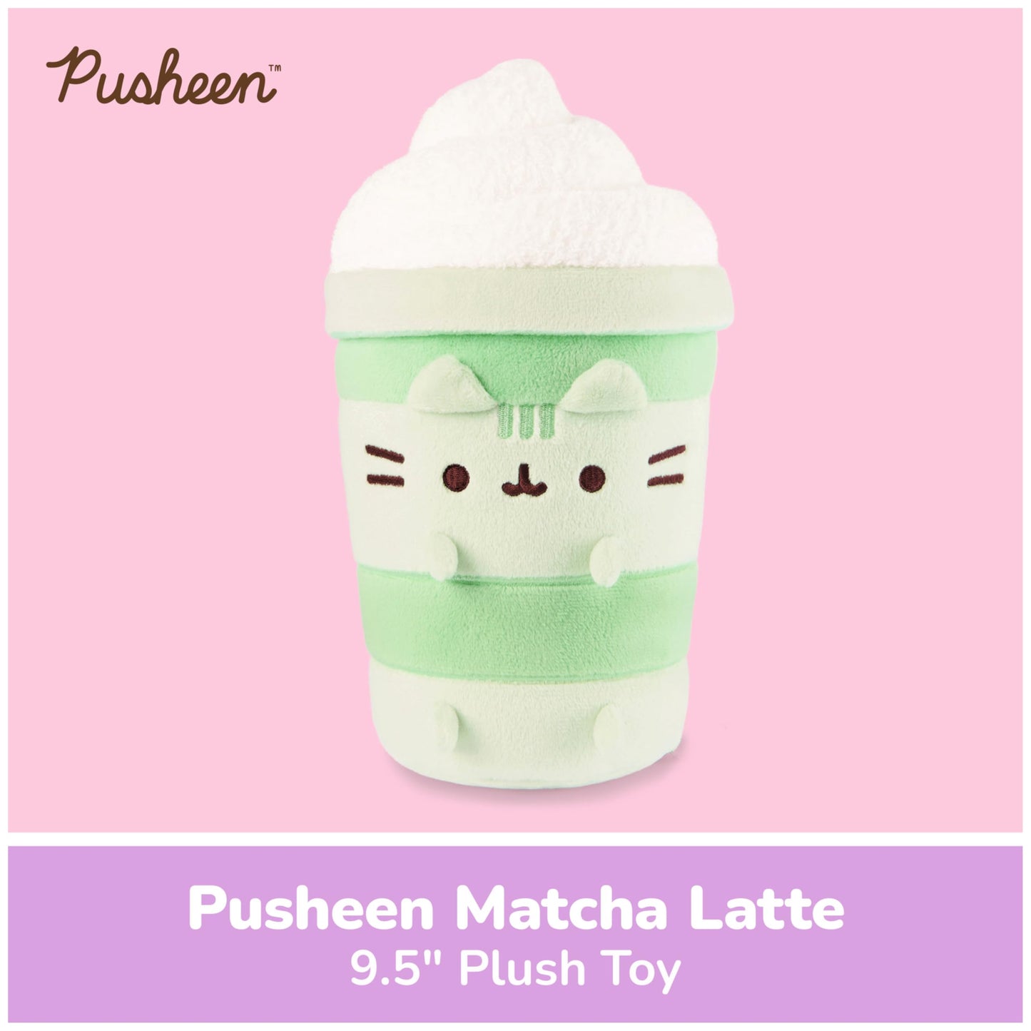 GUND Pusheen Sips Matcha Latte Plush, Matcha Tea, Toy Dessert Food Stuffed Animal for Ages 8 and Up, Green, 9.5”