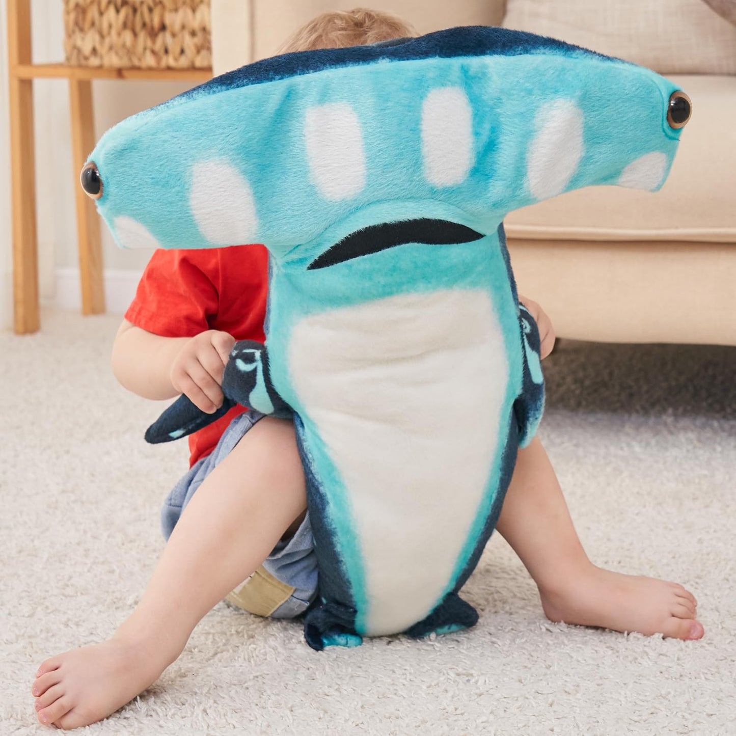 Beeyybuy 40 inch Hammerhead Shark Stuffed Animal - Giant Shark Plush Toy