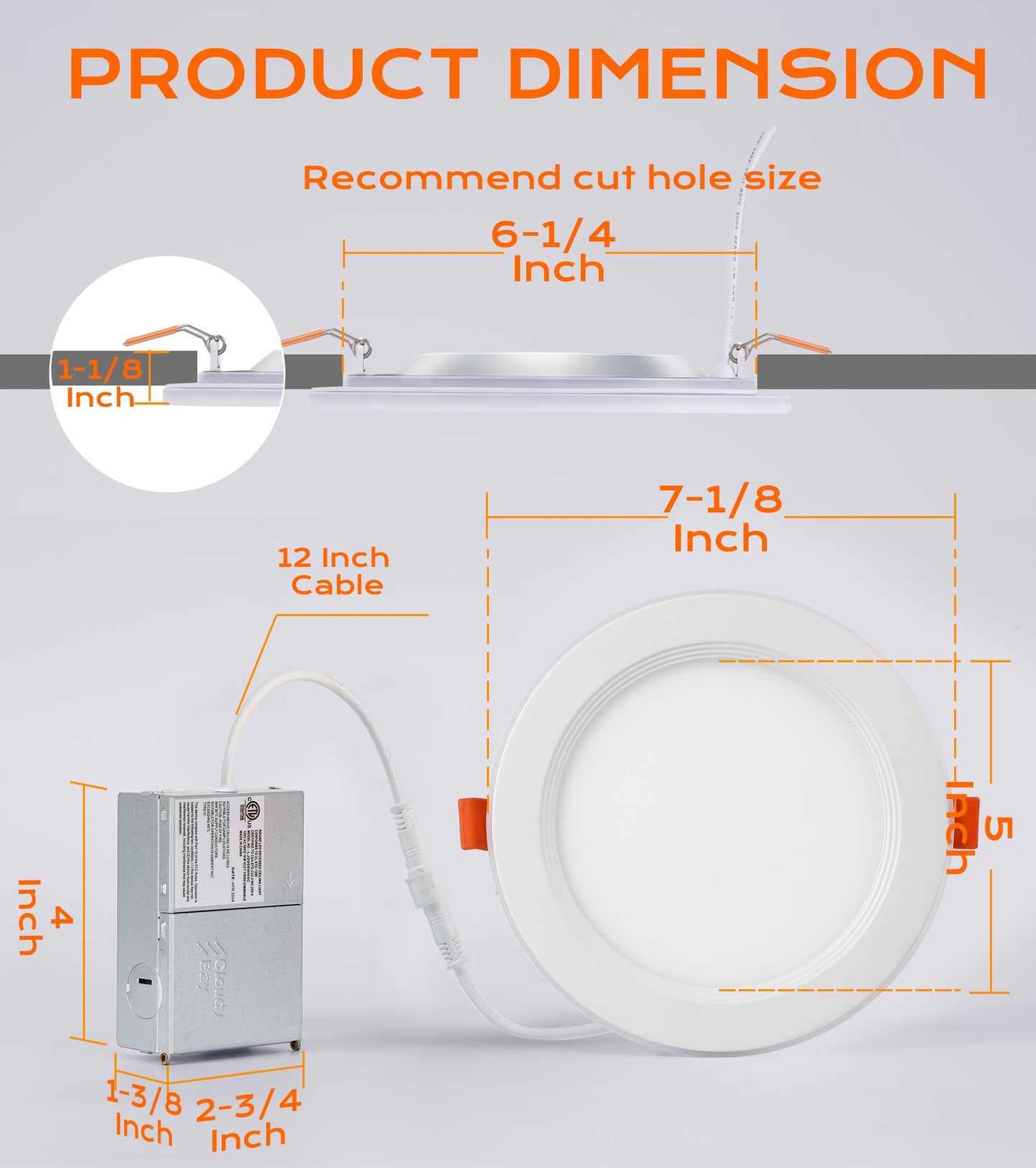 CLOUDY BAY [4 Pack] 6 Inch RGB Smart Recessed Lighting with Gradient Accent Light and Night Light,2700K~6500K,15W Recessed Lights Ultra-Thin Downlight Compatible with Alexa and Google Home Assistant