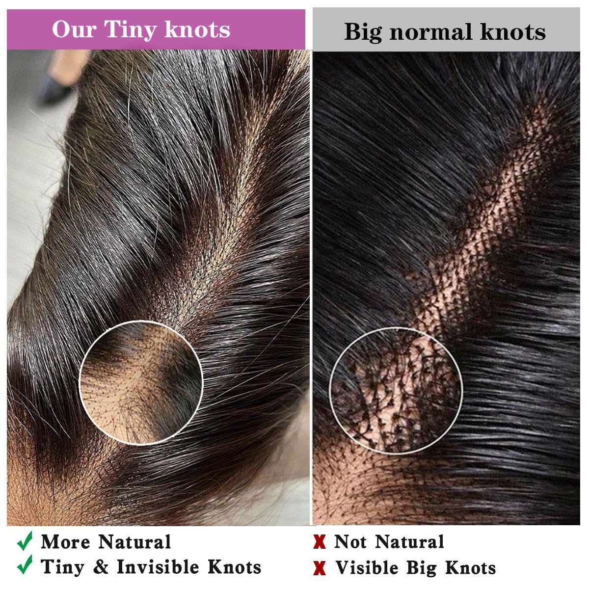 Mnador 2x6 SKINLIKE Real HD Lace Closure Deep Parting Straight Human Hair 0.095mm Ultra-thin hd lace Closure Tiny knots Brazilian Virgin Human Hair Closure pre plucked with Natural Hairline, 12inch