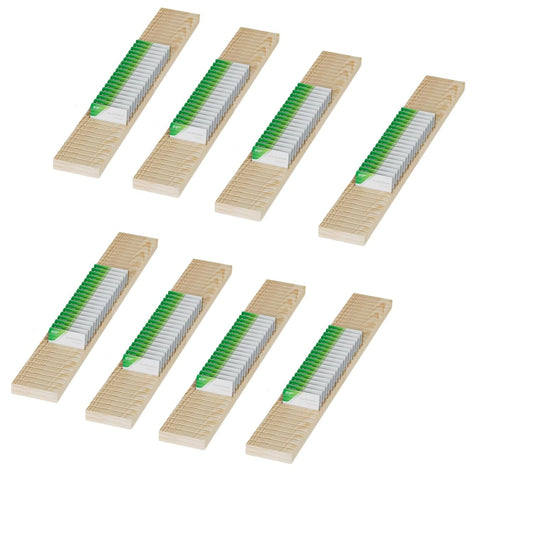 bimiti 8 Pcs Wooden Name Badge Holder, ID Badge Tray Organizer Name Tag Holders Note Card Organizer Plate Table Holders Sign Decor for Office Business Conference