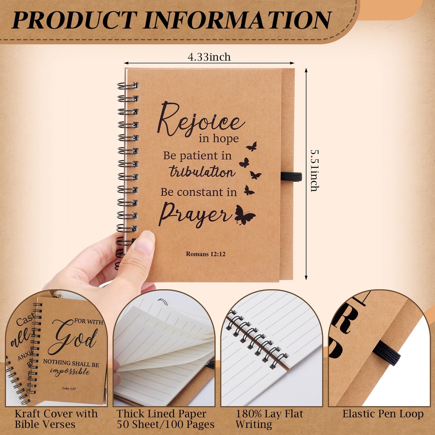 NEOACT 150 Pcs/50 Set Mothers Day Gifts, Bulk Christian Spiral Notebook with Bible Ballpoint Pen and Bookmark, Prayer Journal Christian Gifts for Women, Bible Study Groups, Church Members and Church Families