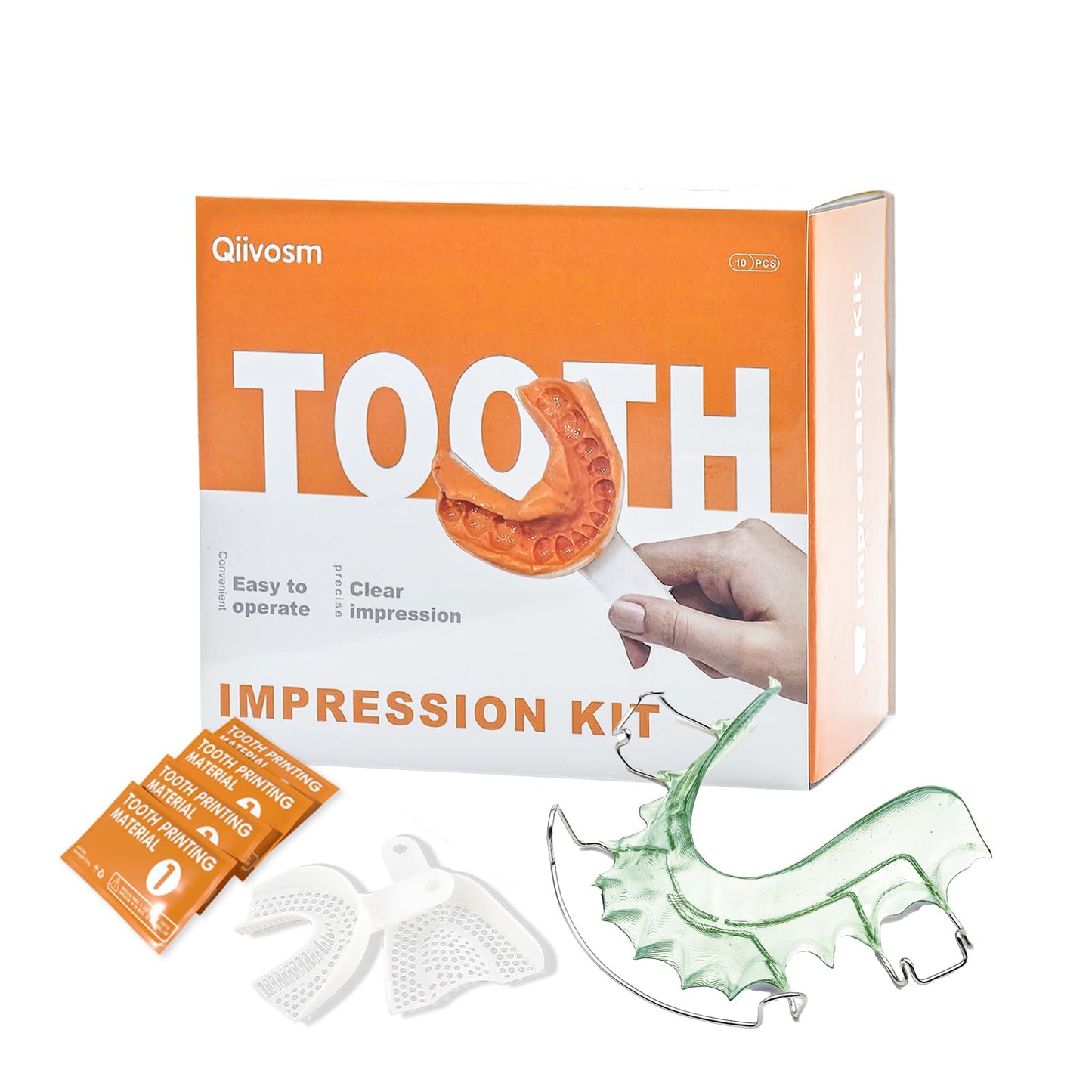 Hawley Dental Retainers, Custom Guard for Upper and Lower Teeth (Green)