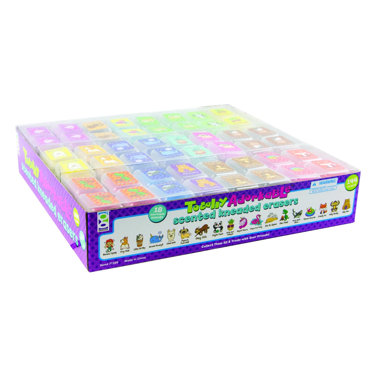 Raymond Geddes Totally Adorkable Scented Kneaded Erasers for Kids (Pack of 144)