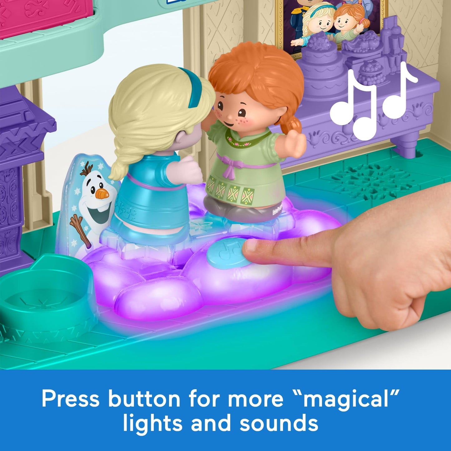 Fisher-Price Disney Frozen Arendelle Castle Playset with Lights & Sounds by Fisher-Price Little People, 2 character figures, toddler toys