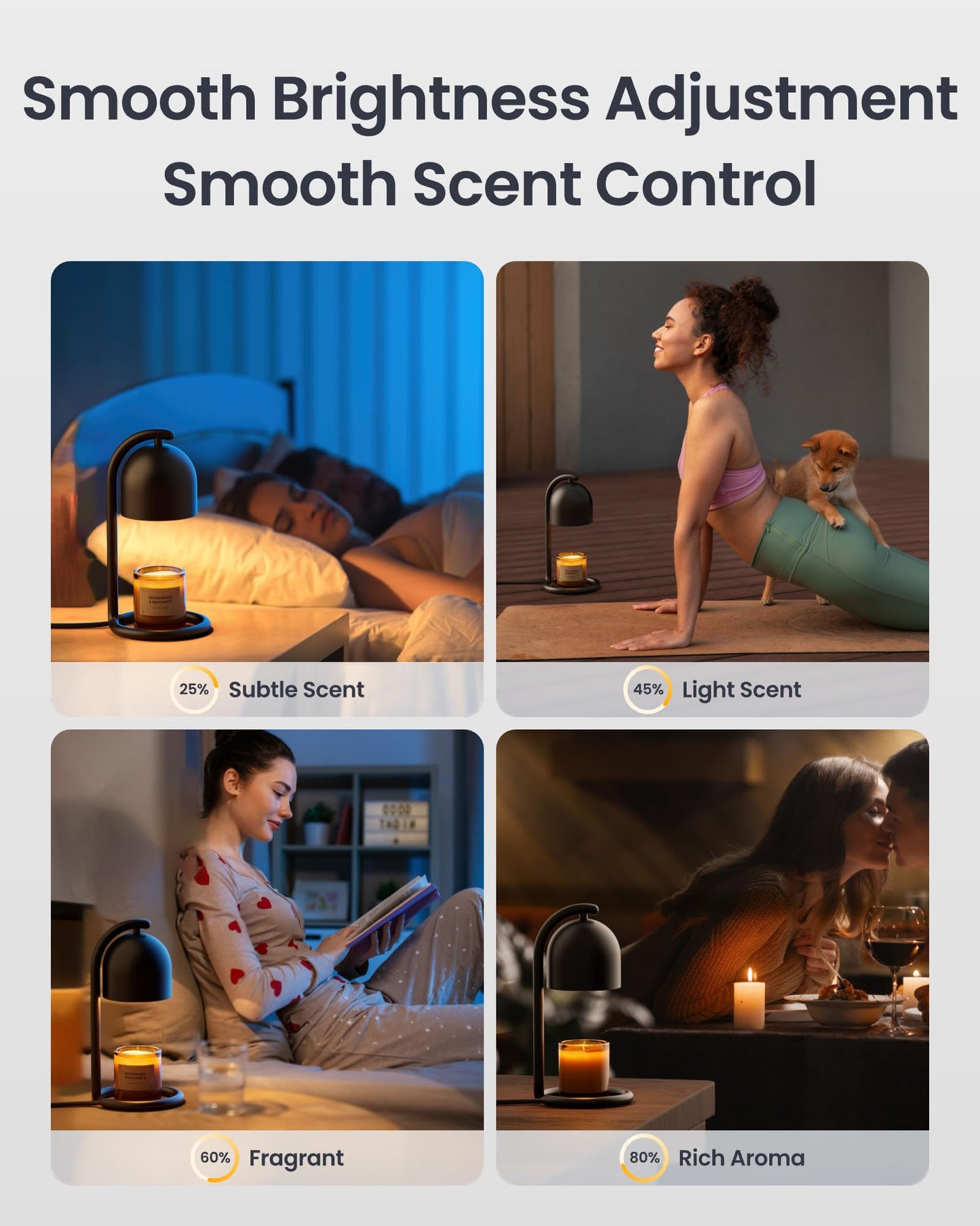 SwitchBot Smart Candle Warmer Lamp with Timer & Voice Control — Dimmable Flameless Candle Wax Melter, Matter-Enabled for Apple Home & Alexa, Birthday & Mother's Day, Gift for Women, Home Decor