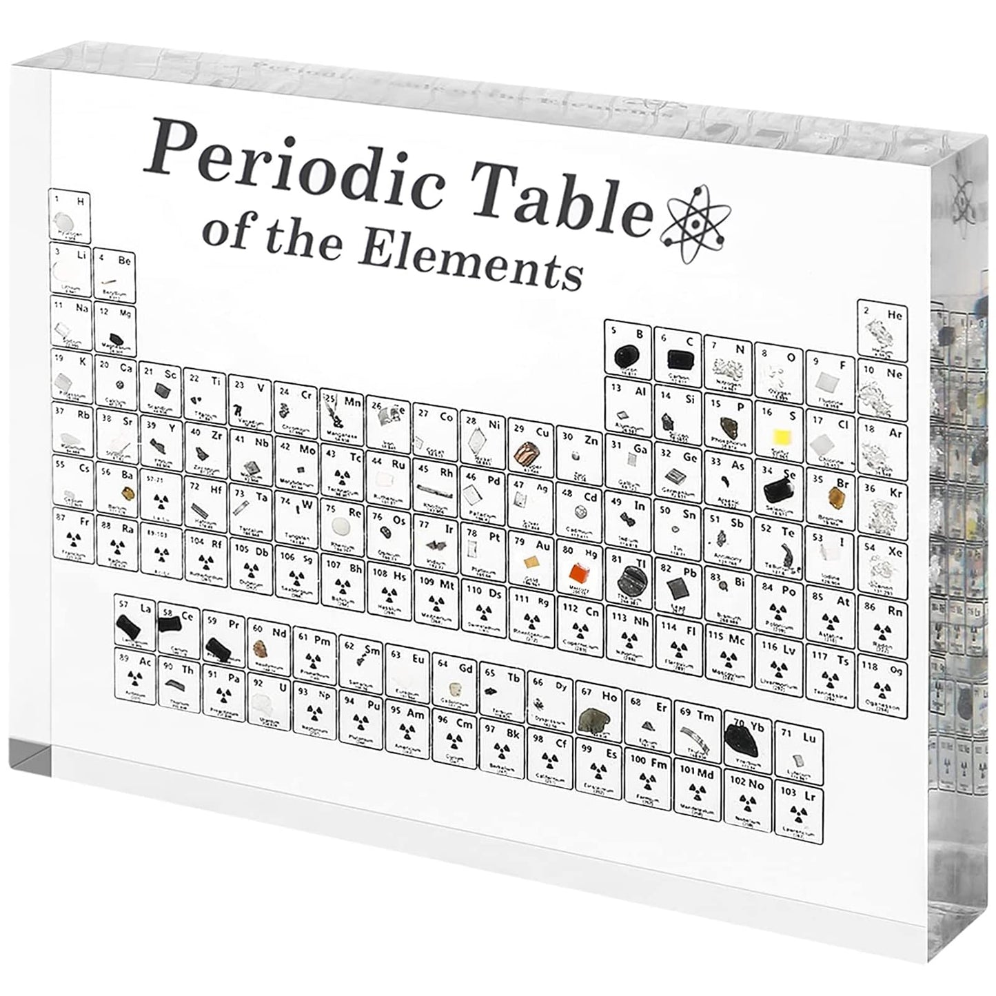 weiship Periodic Table with Real Elements Inside, 8x5x1inch Acrylic Periodic Table Display with 83 Real Elements Samples Craft Decoration Teaching Tool Gift for Students, Teacher, Science Lovers (8x5x1inch/20x12.5x2.4cm)