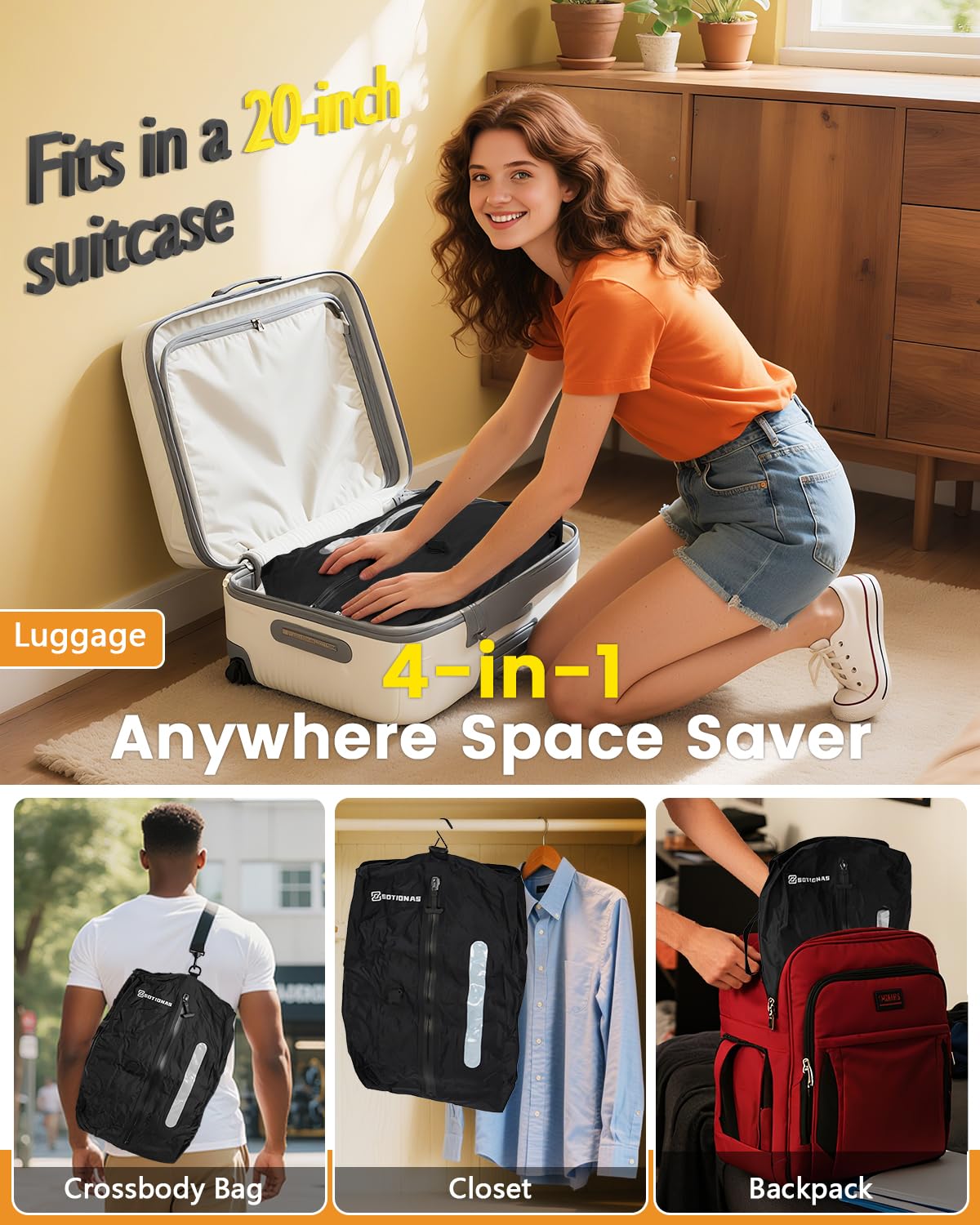 2Pack Vacuum Seal Bags For Clothing Travel With Wireless Pump | Waterproof Reusable Compression Bags with Shoulder Strap for Luggage and Suitcase, Space Saver Vacuum Seal Packing Cubes for Clothes