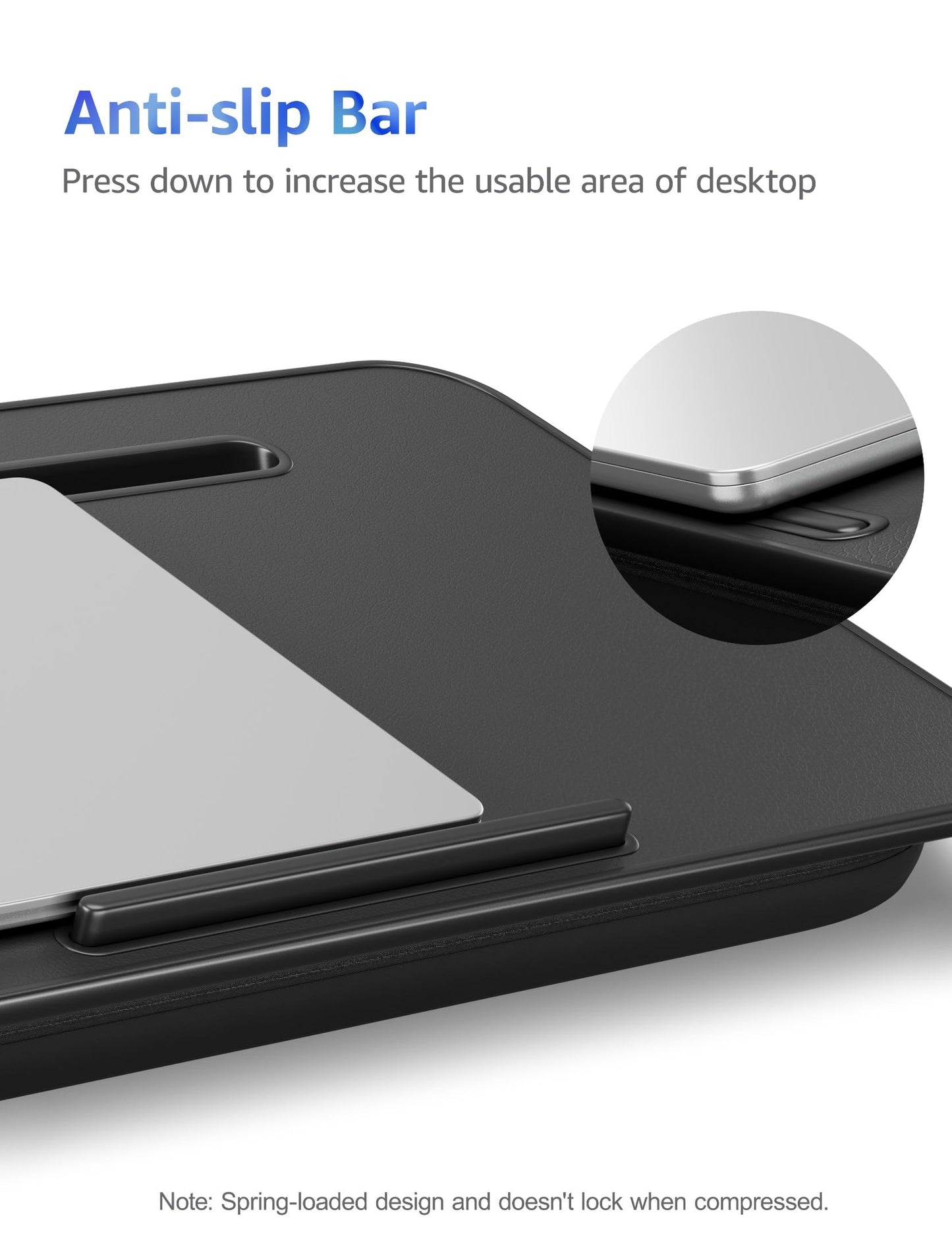 Lap Desk - Portable Laptop Stand & Stand, Fits Up to 17.3 in, Washable Cushion, Built-in Phone Holder & Mouse Pad - Gaming, Eating, Writing, Working on Bed, Couch,Floor - L.DOCTOR(Large, Black)