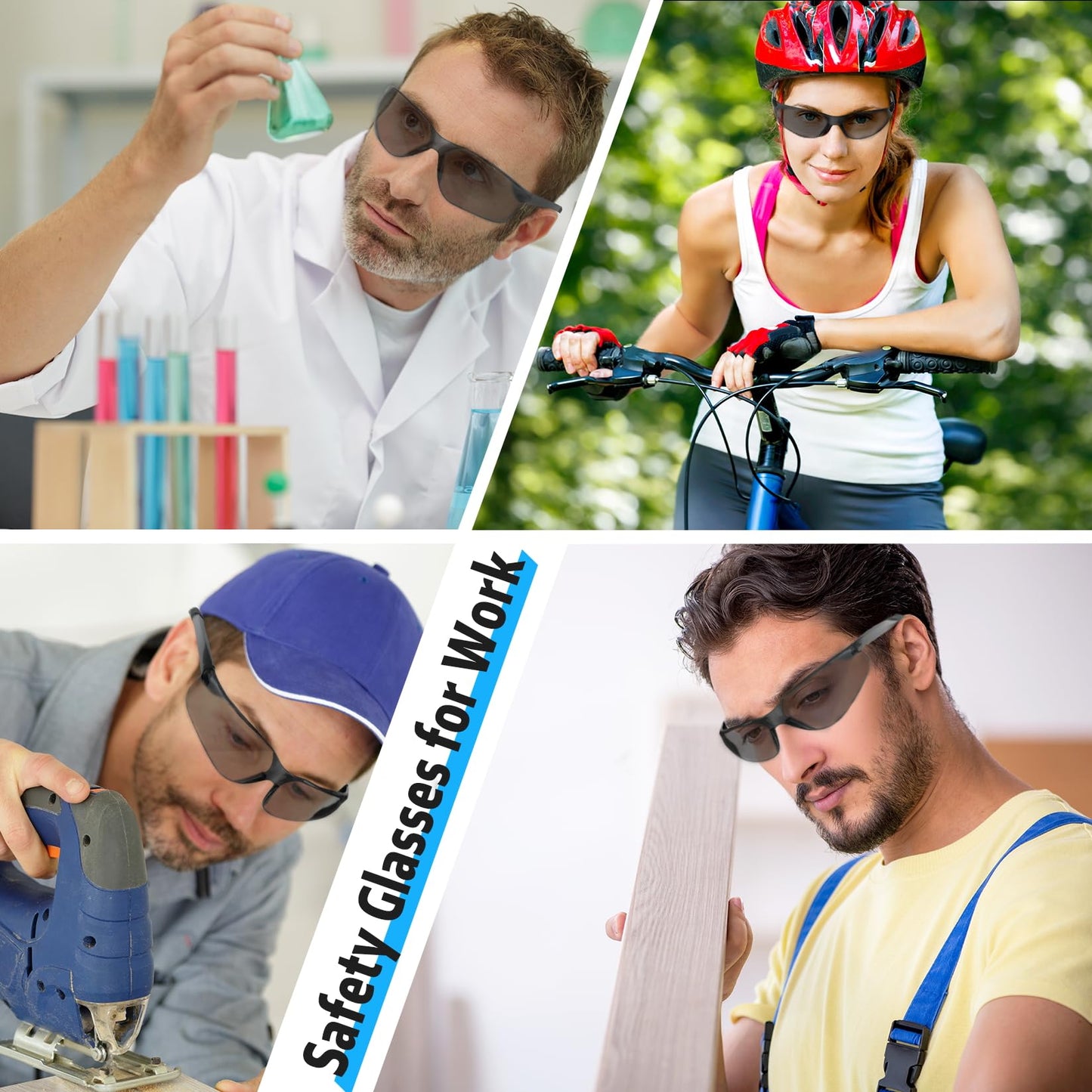 Salfboy Safety Glasses Bulk of 100 ANSI Z87.1 Protective Eyewear Scratch-Resistant for Work, Lab, Construction
