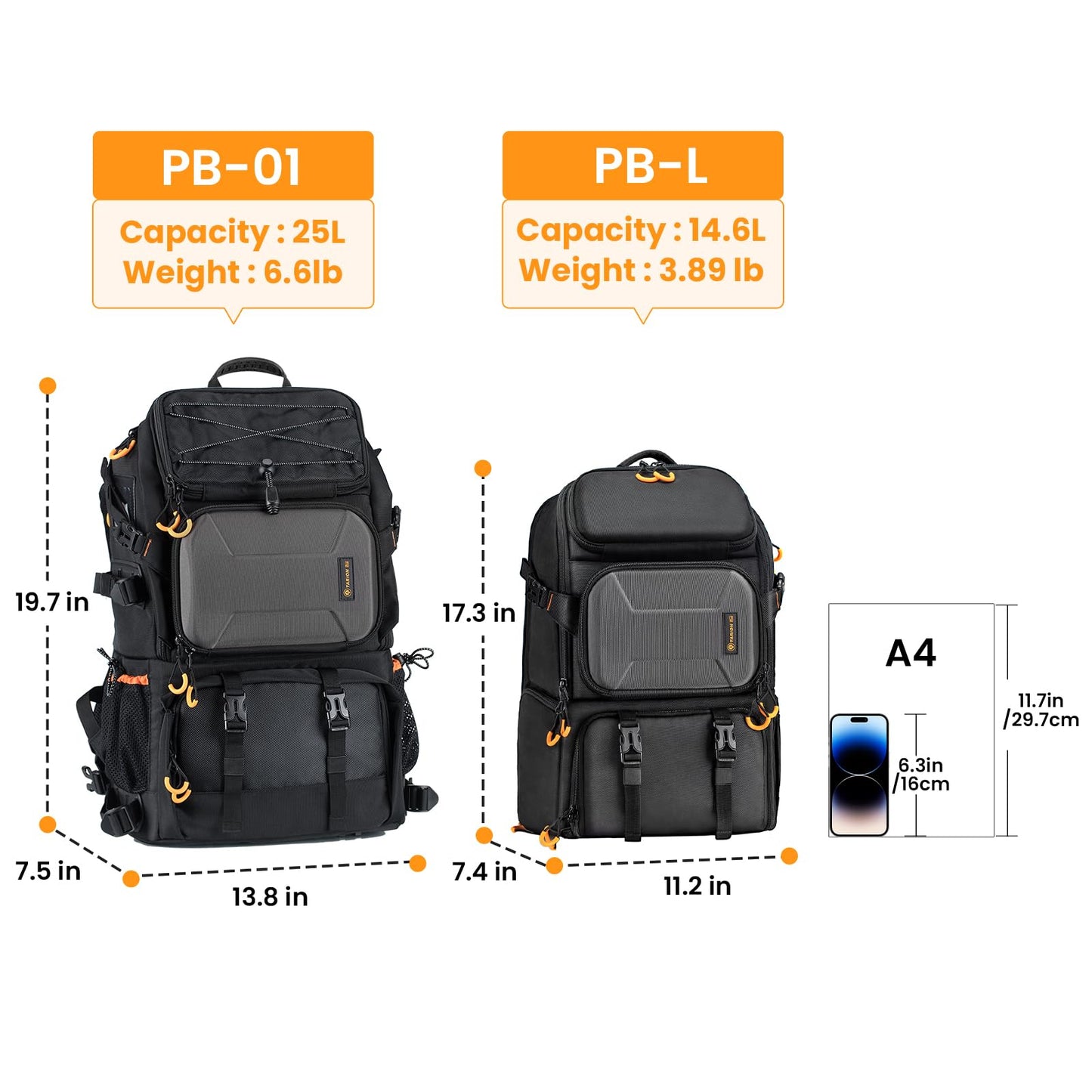 TARION Pro Camera Backpack Large Camera Bag with Laptop Compartment Tripod Holder Waterproof Raincover Outdoor Photography Hiking Travel Professional DSLR Backpack for Men Women Side Access