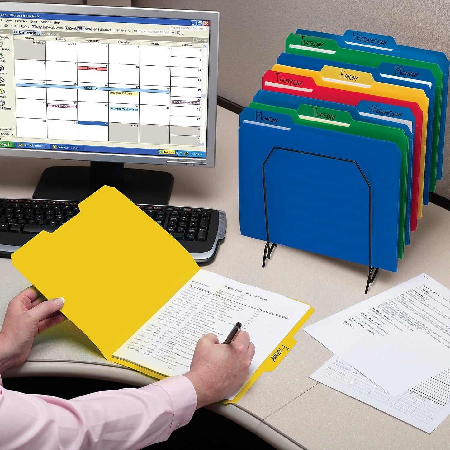 Smead Poly File Folder, 1/3-Cut Tab, Letter Size, Red, 24 per Box (10501)