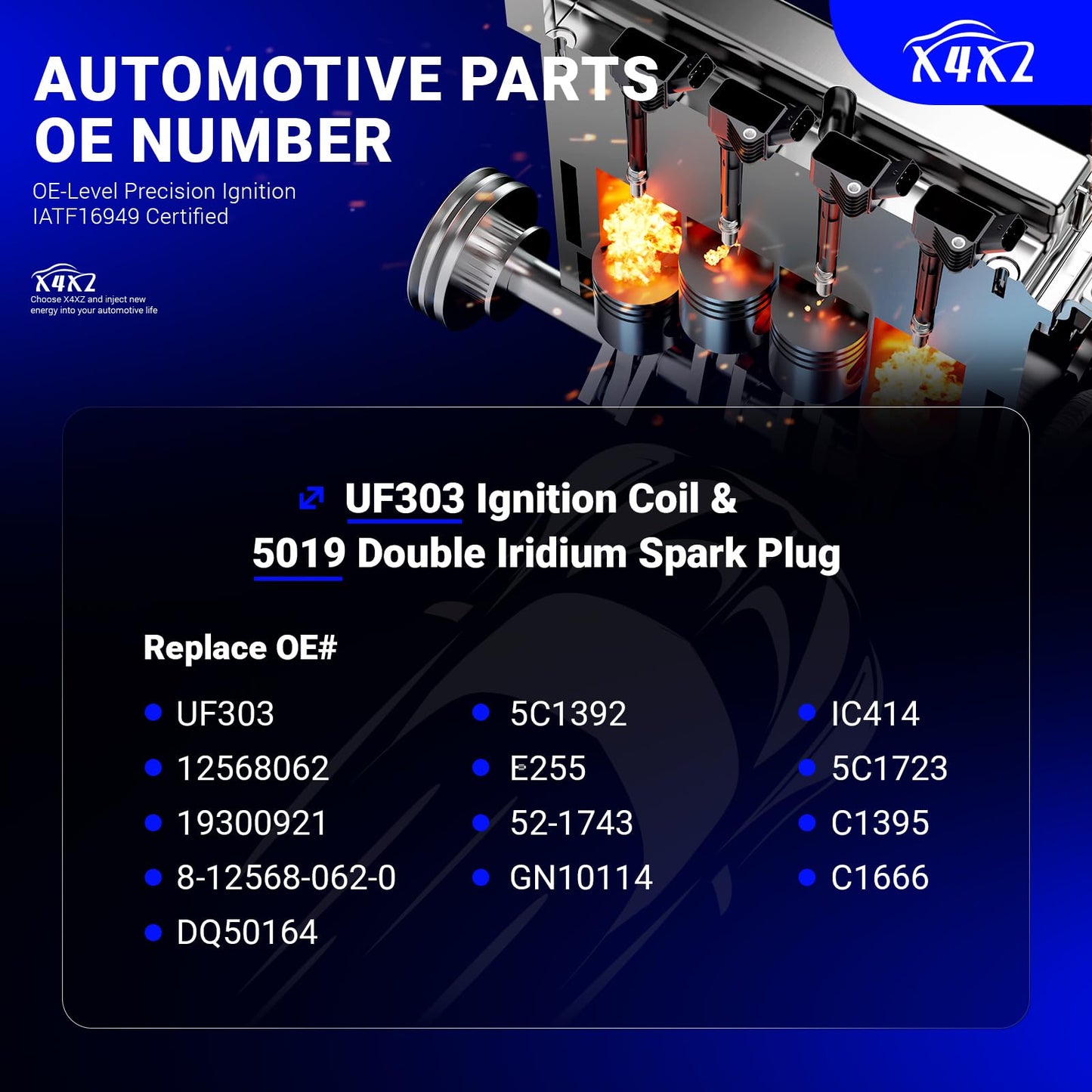 UF303 Ignition Coil & 5019 Double Iridium Spark Plug for Chevy Colorado Trailblazer,GMC Canyon Envoy,Buick Rainier,Hummer H3,Isuzu Ascender I-280 I-290 I-350 I-370,Saab 9-7X Replace# C1395 (Set of 6)