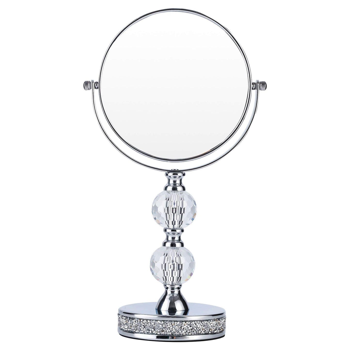 Makeup Mirror, 360 Degree Swivel Vanity Mirror, Crystal Cosmetic Mirror, 1X/5X Magnifying Double Sided Mirror,Adjustable Makeup Mirror M020