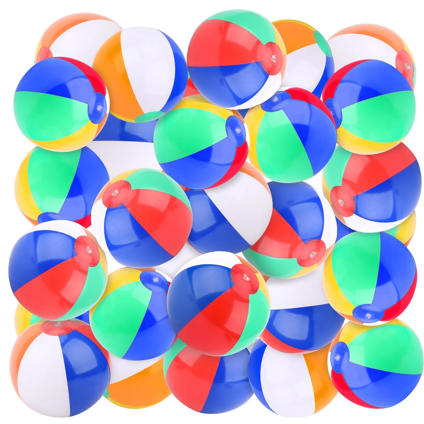 Coopay 72 Pack Inflatable Beach Balls Classic Rainbow Swimming Pool Ball Birthday Beach Party Decoration Summer Water Games Gifts 9 to 12 Inches from Inflated to Deflated