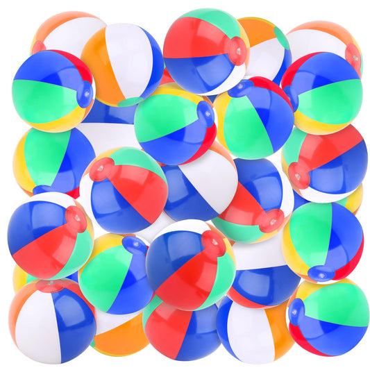 Coopay 72 Pack Inflatable Beach Balls Classic Rainbow Swimming Pool Ball Birthday Beach Party Decoration Summer Water Games Gifts 9 to 12 Inches from Inflated to Deflated