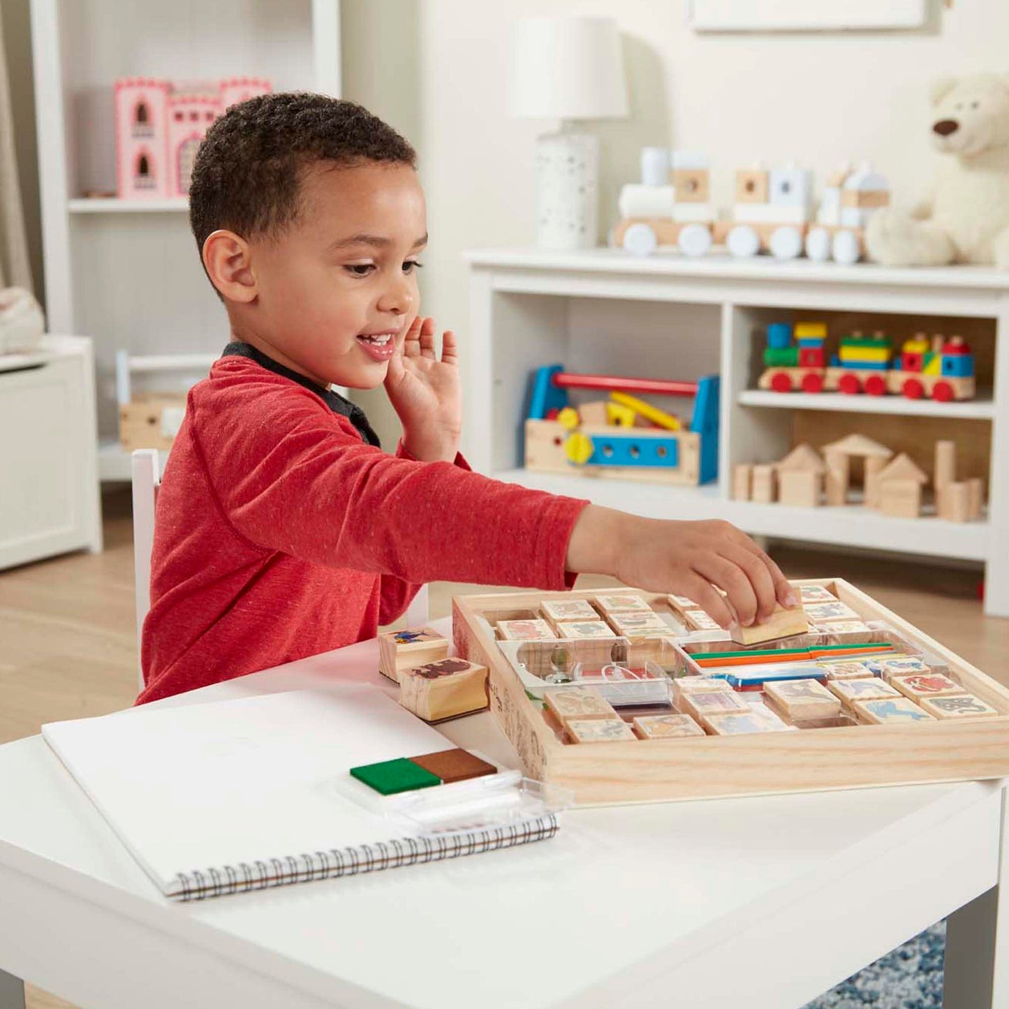Melissa & Doug Deluxe Wooden Stamp Set-Animals