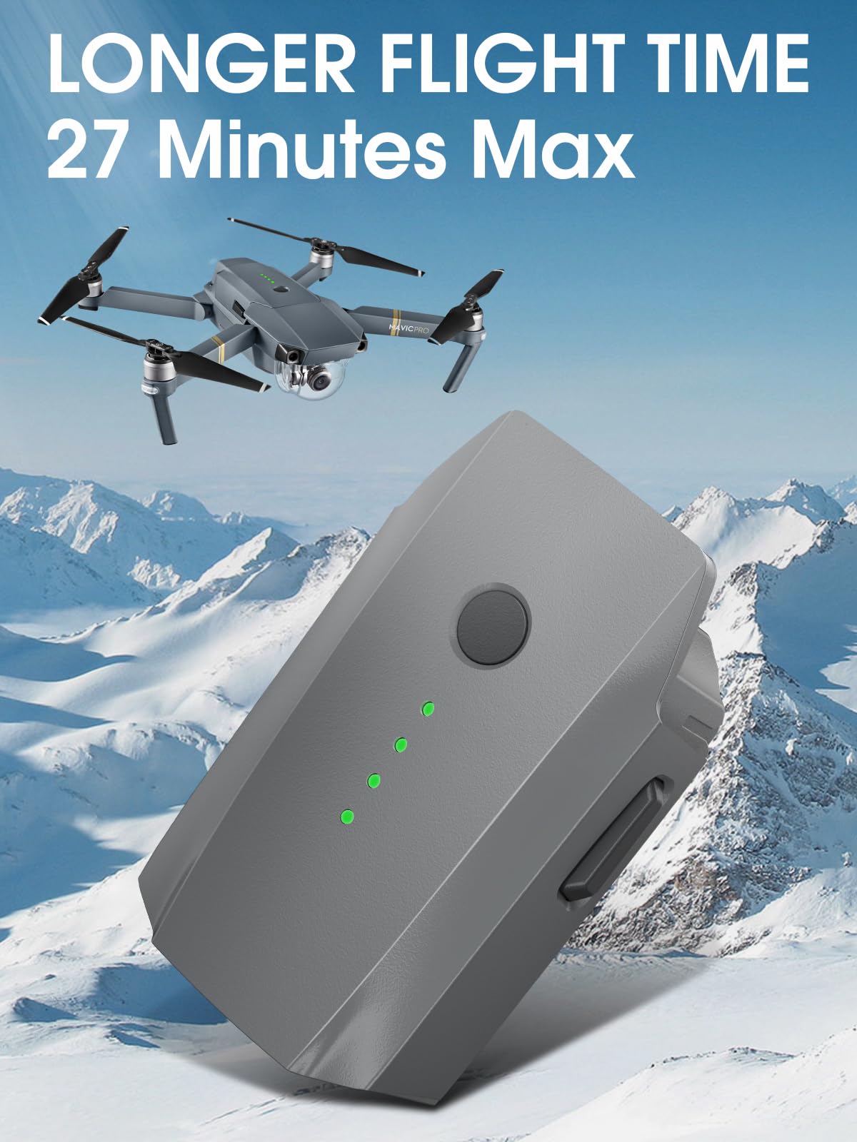 Homesuit Mavic Pro Battery for DJI, 3830mAh 11.4V Intelligent Flight Batteries Replacement Compatible with DJI Mavic Pro, Platinum, Alpine White Drone Battery