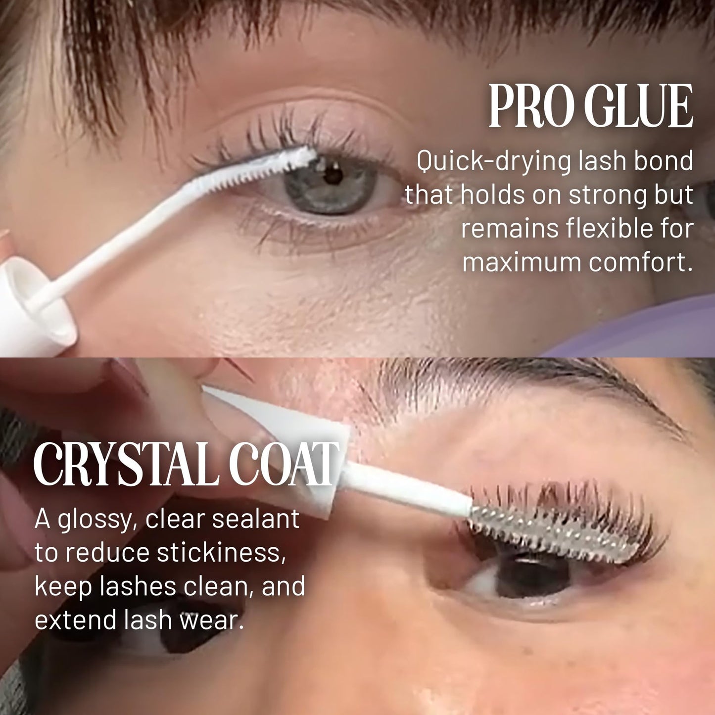 Lilac St - Eternal Bond Black Lash Glue & Lash Crystal Coat - Long Lasting & Fast Drying Lash Glue - Sealant for Extended Lash Wear, Reduce Stickiness & Keeps Lashes Clean - Waterproof, Vegan