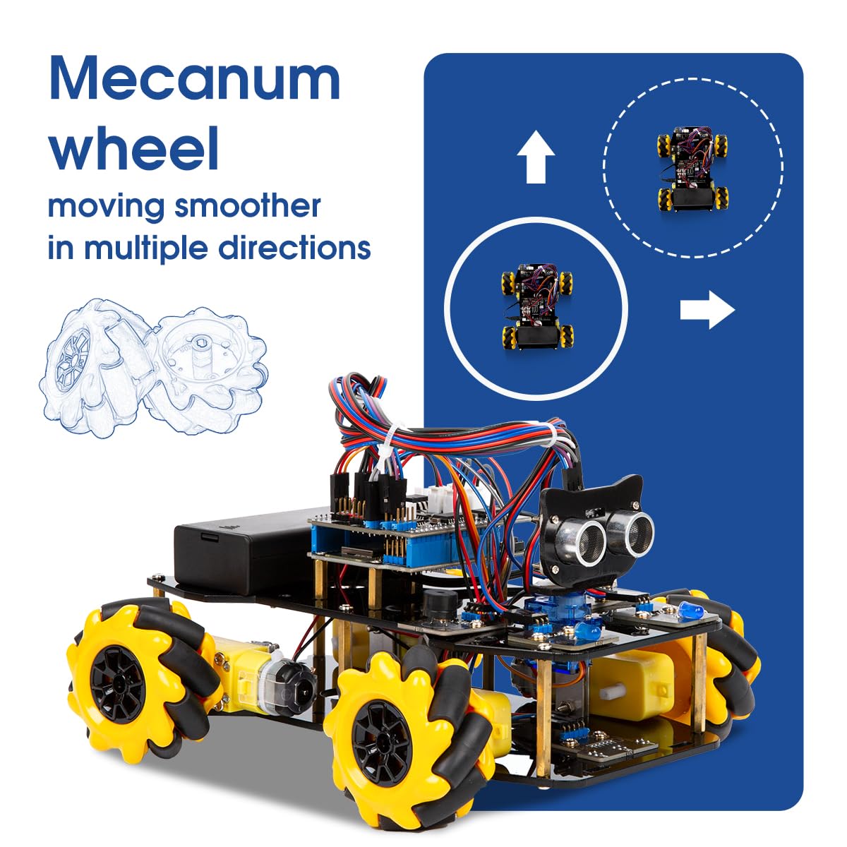 Smart Robot Car Kit Compatible with Arduino, Robotics for Kids Ages 8-12 12-16, Electronic Programming Project/STEM Science Kits Coding Gifts for Adults and Youths