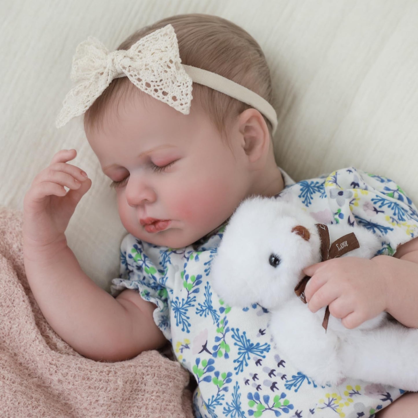 SCOM Lifelike Reborn Baby Dolls Loulou - 20 Cute Realistic Silicone Baby Girl, Weighted Full Vinyl Body Newborn Doll with Accessories for Ages 3+ | Premium Gift