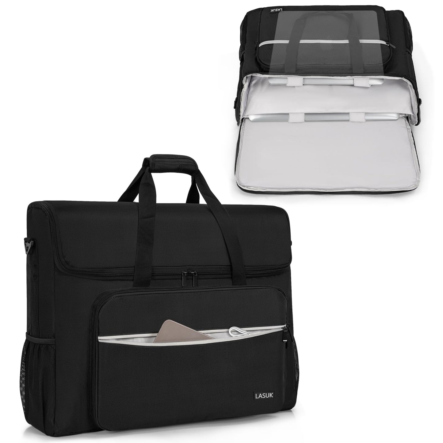 LASUK LCD Screens/TVs(up to 2) Transport Tote Bag for 19" - 24" Displays Padded Monitor Carrying Case (NOT FOR IMAC) Travel Bag With Shoulder Strap,Large Accessories Pocket