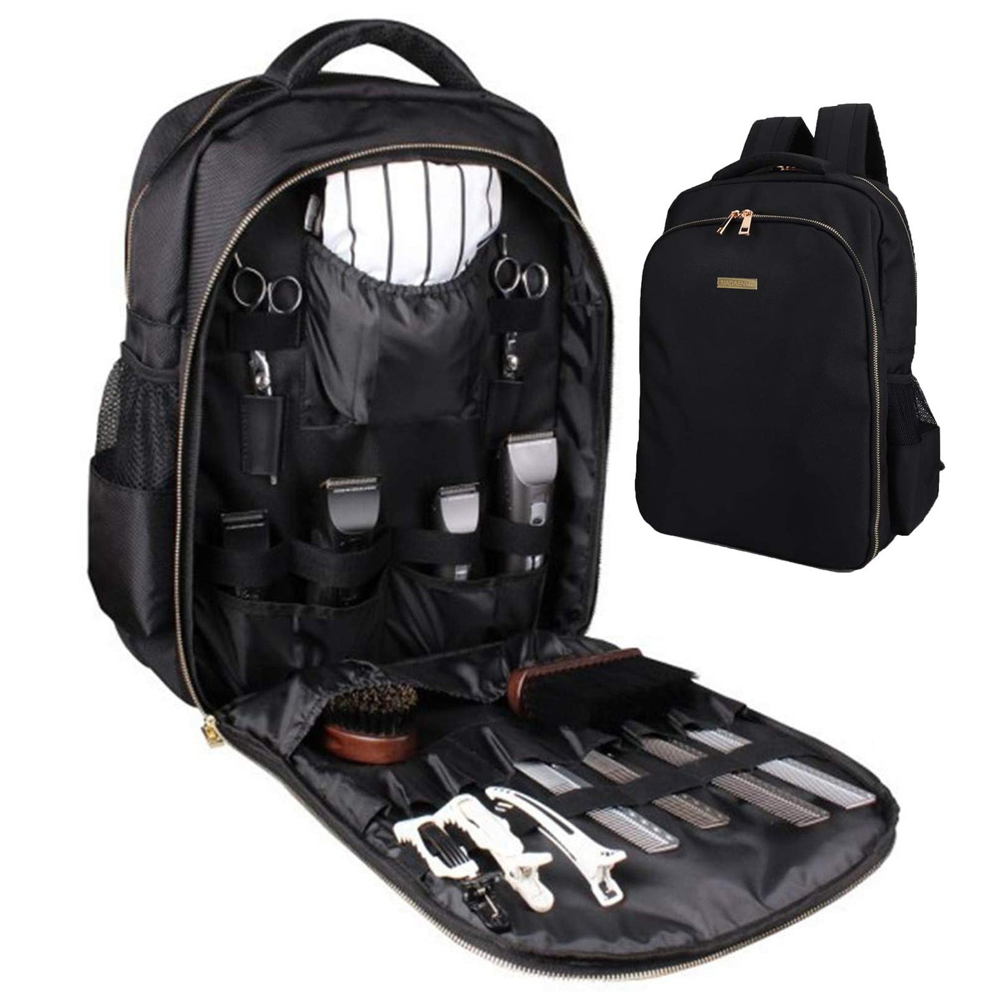 NADAENMF Barber Supplies Bag Organizer for Clippers and Supplies, Portable Clipper Bags and Cases for Men, Hairstylist Clipper Backpack for Barber Accessories Cosmetology Bag