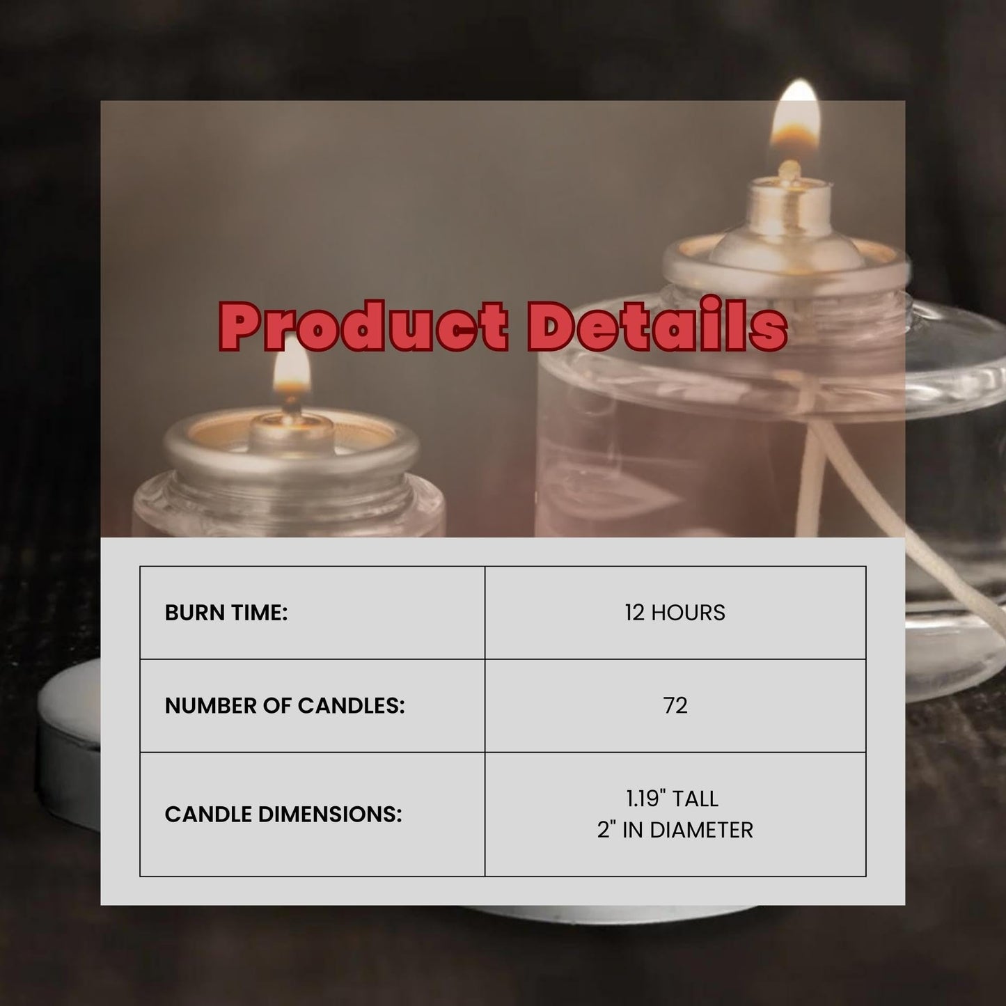 Hollowick - HD12-72 12 Hour Disposable Liquid Candle (72/case)