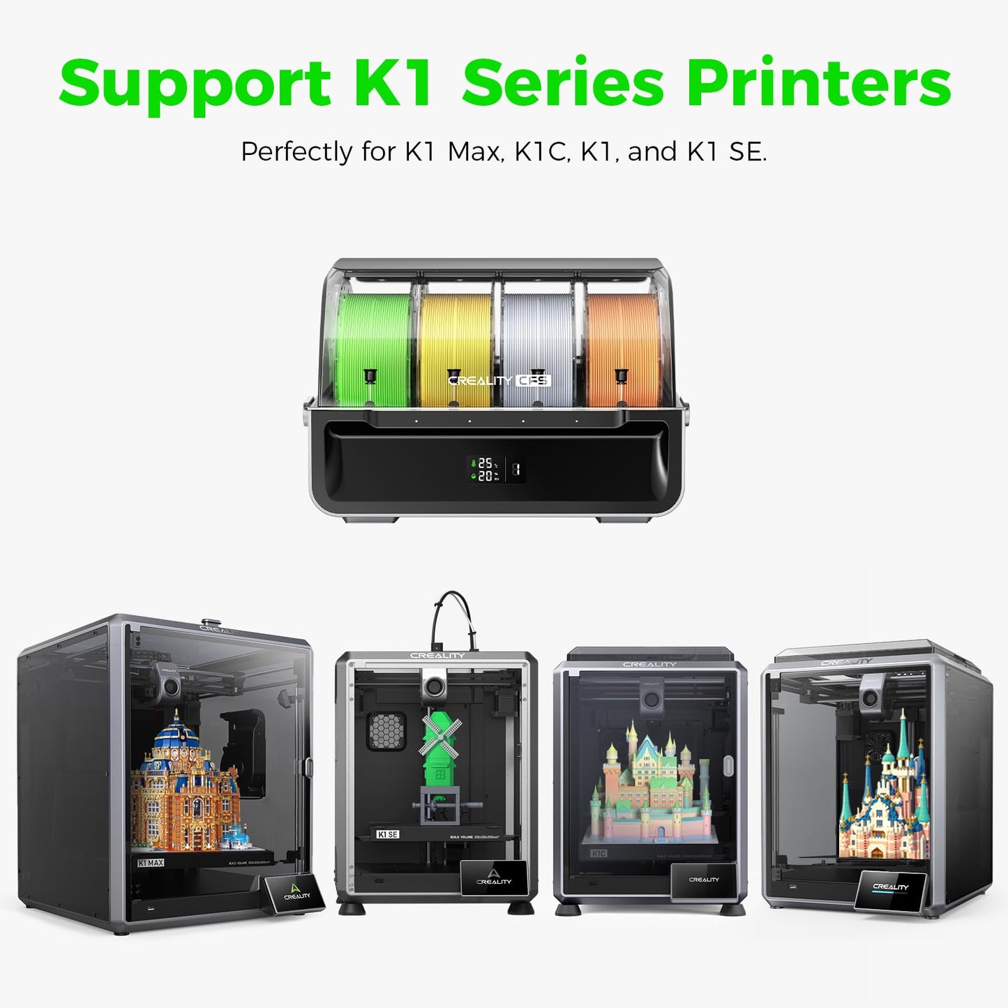 Creality Official K1 Series CFS Upgrade Accessory Kit, Upgrade to Multi-Color Printing by Connecting CFS Filament System, Compatible with 3D Printer K1 Max, K1C, K1, K1 SE