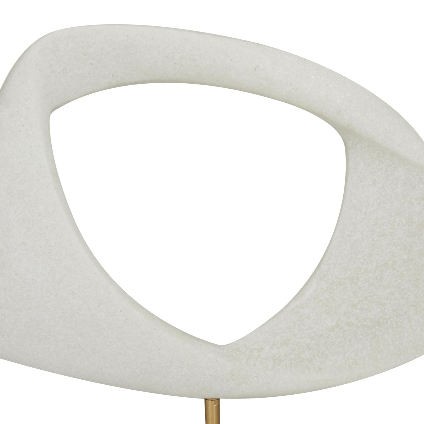 Deco 79 Polystone Abstract Decorative Sculpture Cut-Out Home Decor Statue with Marble Stand, Accent Figurine 12" x 3" x 13", White