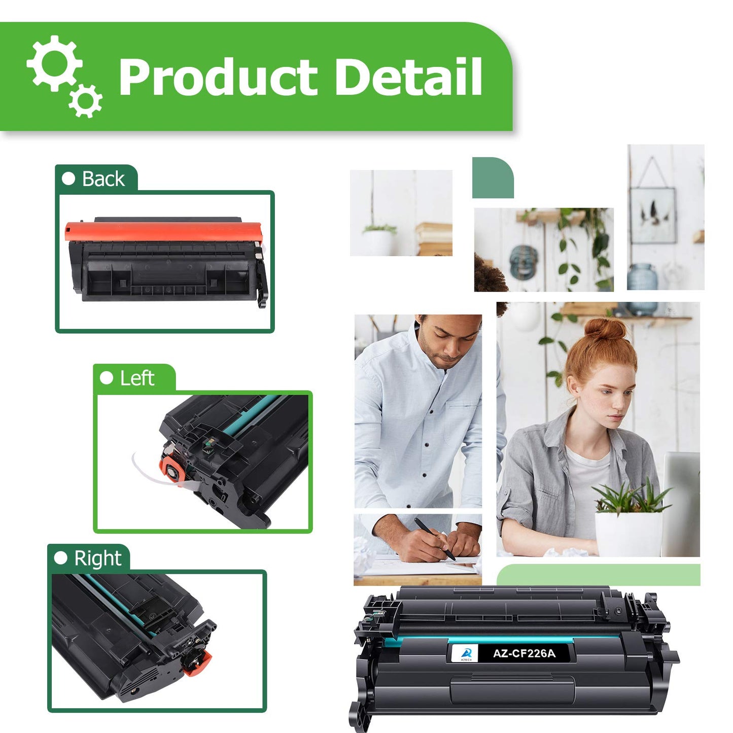 Aztech Compatible Toner Cartridge Replacement for HP 26A CF226A Pro M402n M402dw M402dn Pro MFP M426fdw M426fdn M426dw Printer (Black 4-Pack)