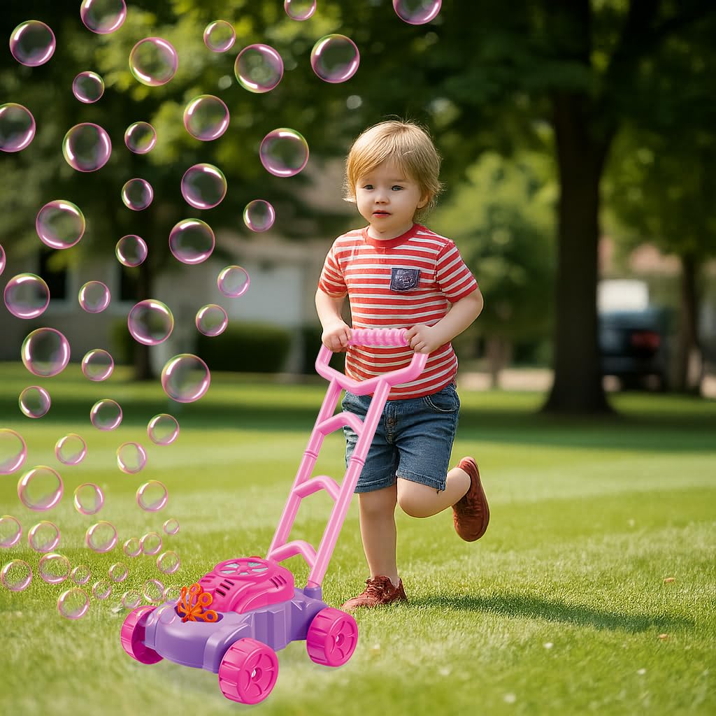 YSTXNLEHUI Bubble Lawn Mower for 3 Year Old Boys, Bubble Blower Machine for 3+ Year Old, Summer Kids Toy Toys, Push Toys for Toddlers