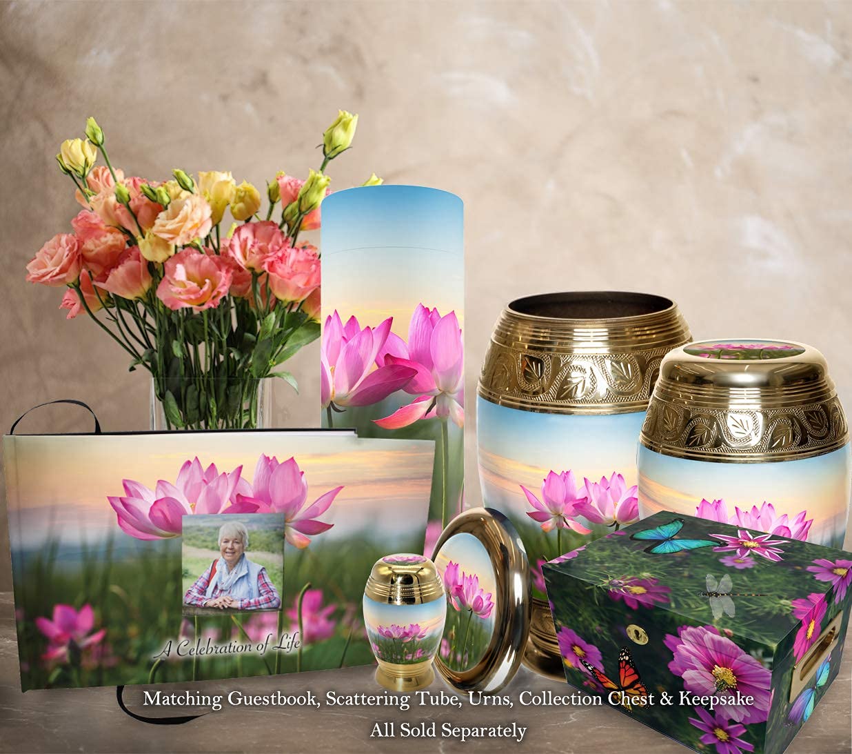 Lotus Tranquility Cremation Urn for Ashes for Women Decorative Urns - Personalized Beautifully Handcrafted Urns for Human Ashes Adult Female, Mom, Sister or Daughter