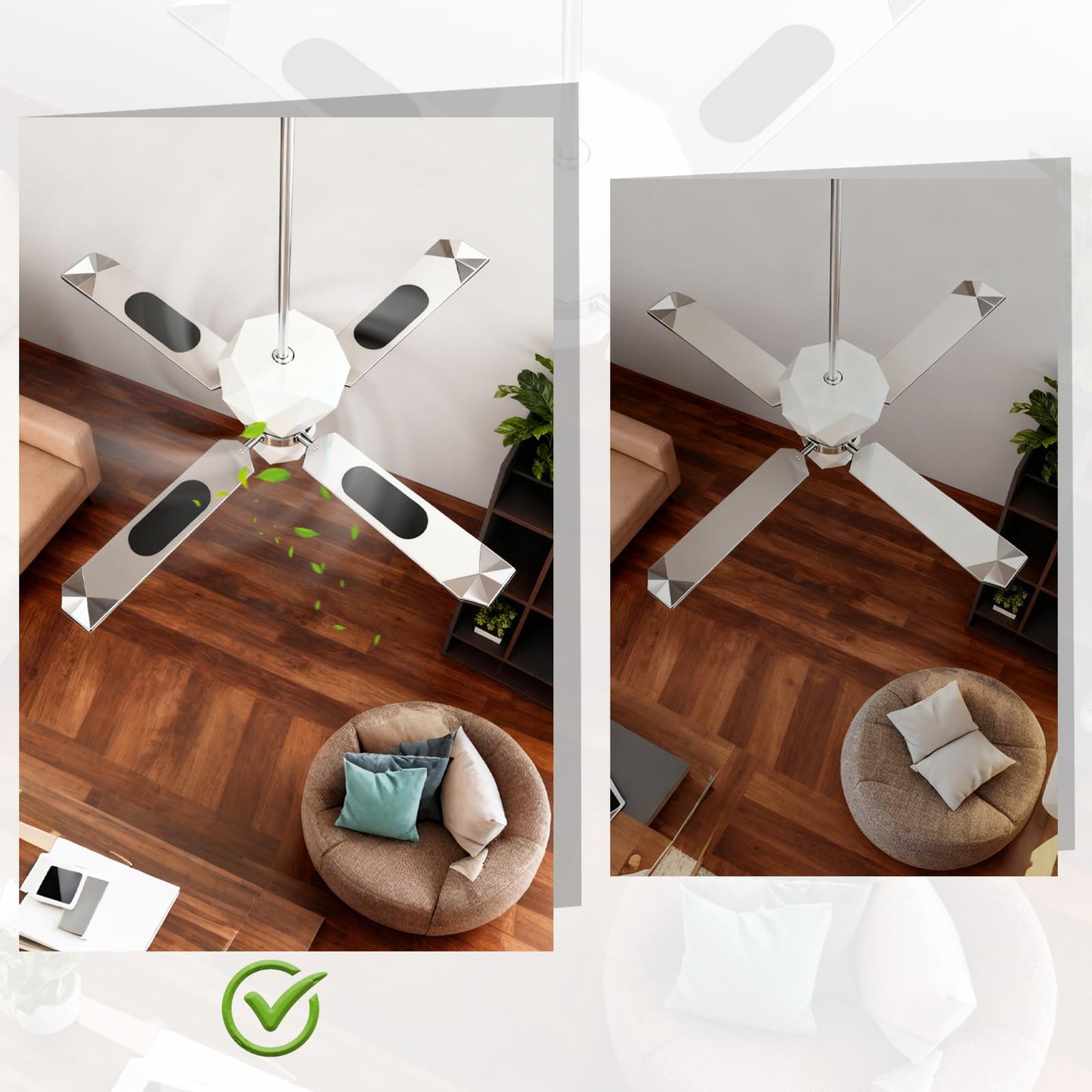 Amestar 40 Pack Ceiling Fan Filters for Blades, Black Ceiling Fan Air Purifier Pads, Dust Catcher Activated Coconut Carbon Ceiling Fan Filter Accessories