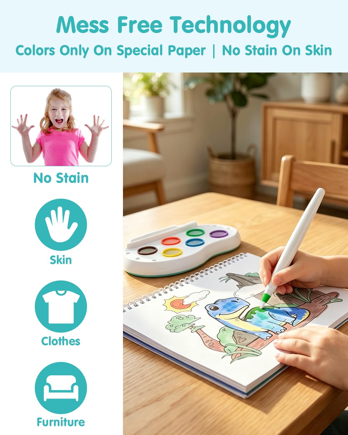 Nevzan Dinosaur Color Brush for Kids