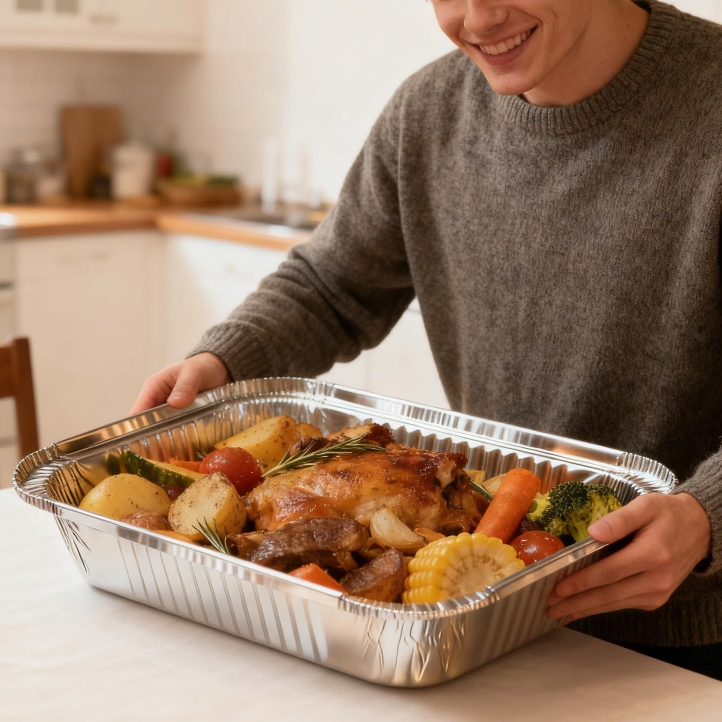 21"x13" Full Size Aluminum Pans, 20 Pack – Heavy Duty Deep Disposable Foil Roasting Pan & Baking Pans, Large Chafing Trays for Catering, Steam Table, Hotels, Restaurants, Buffets & Bakeware