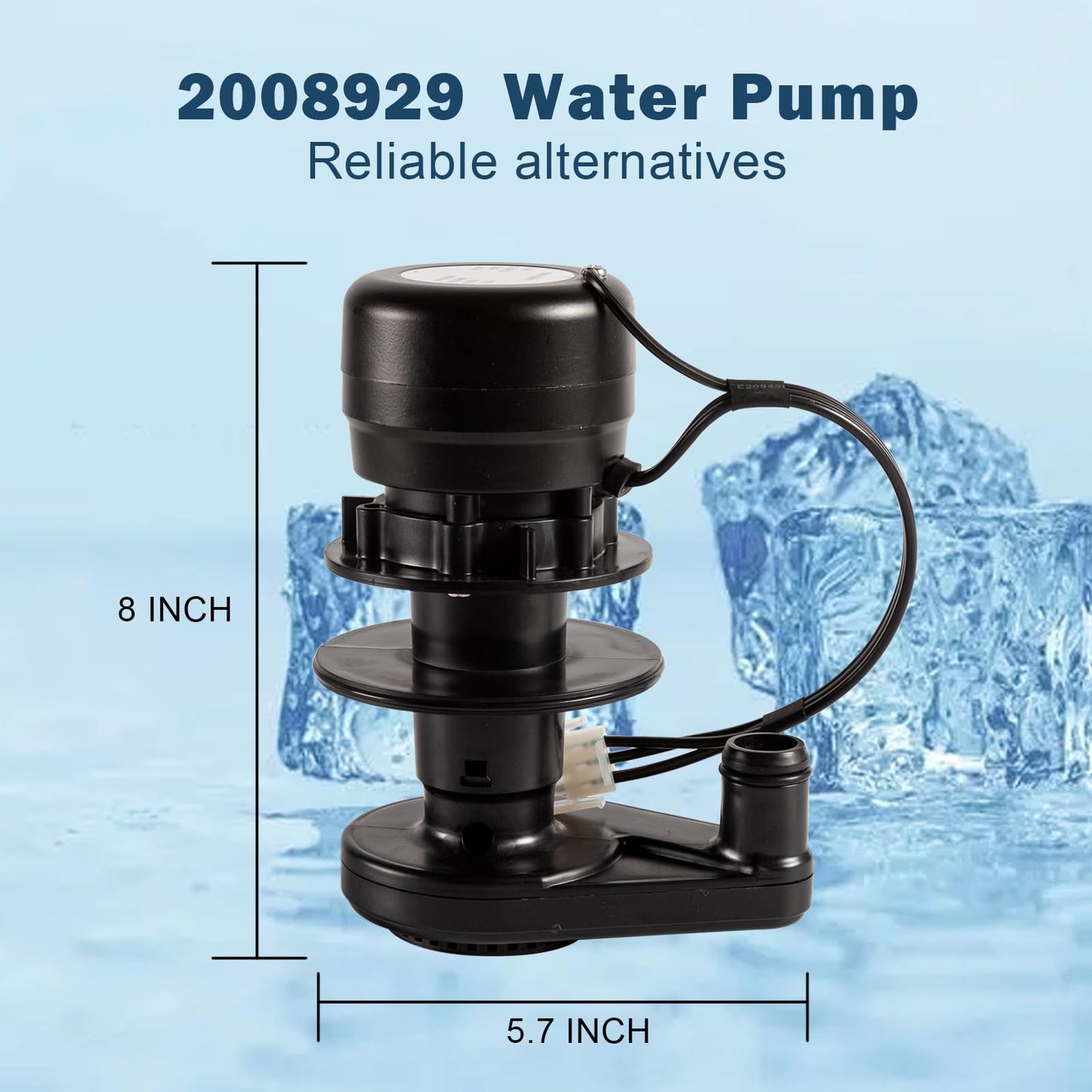 2008929 Ice Machine Water Pump, Compatible with Manitowoc Ice Machine, Replace 8251129 2007679, 115V, 4-Inch Diameter Washer, 2-Year Warranty